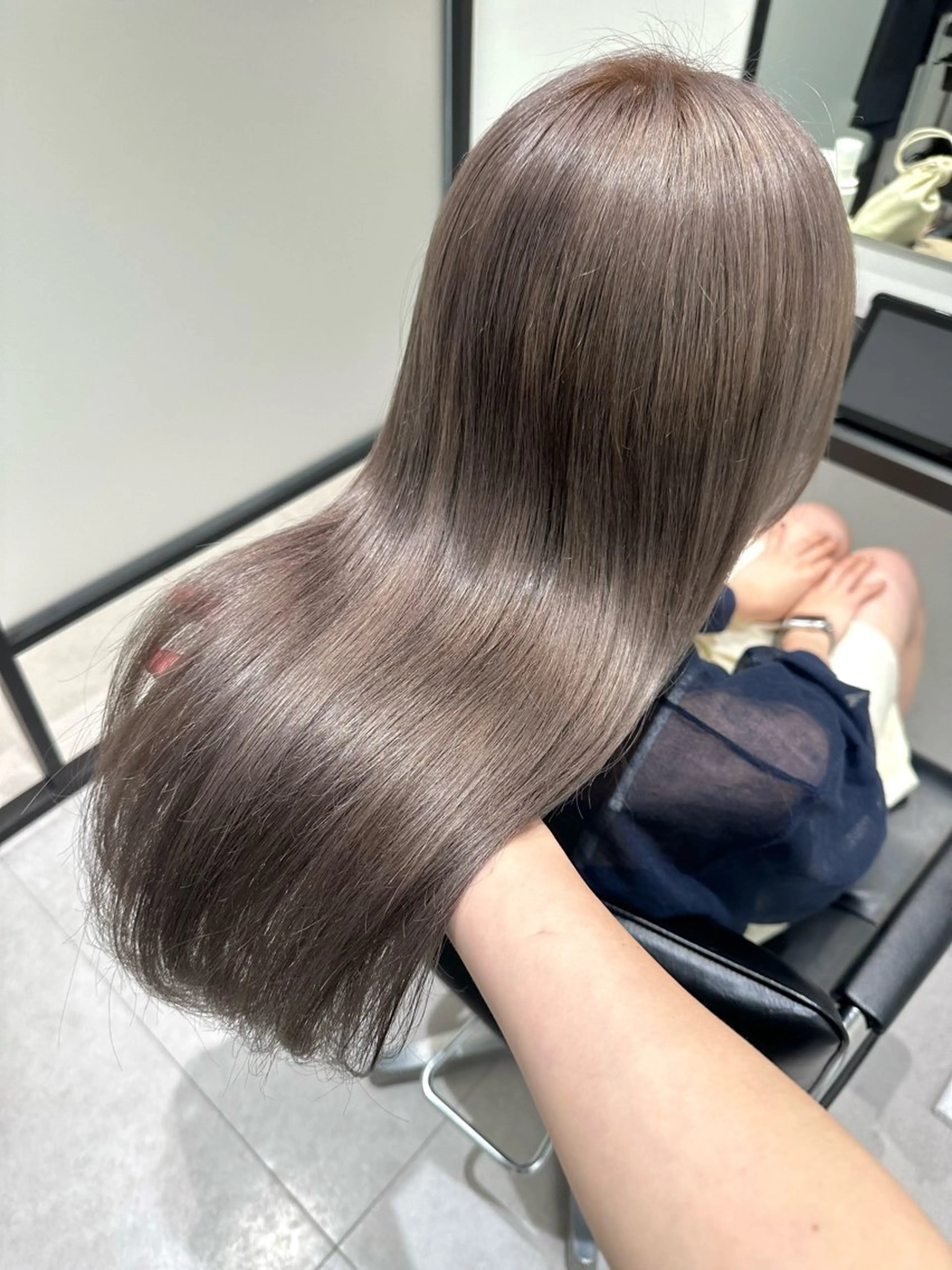 ロング ヘアカラー パーマ/オリーブ/ 酸性ストレート/ゆなのヘアスタイル