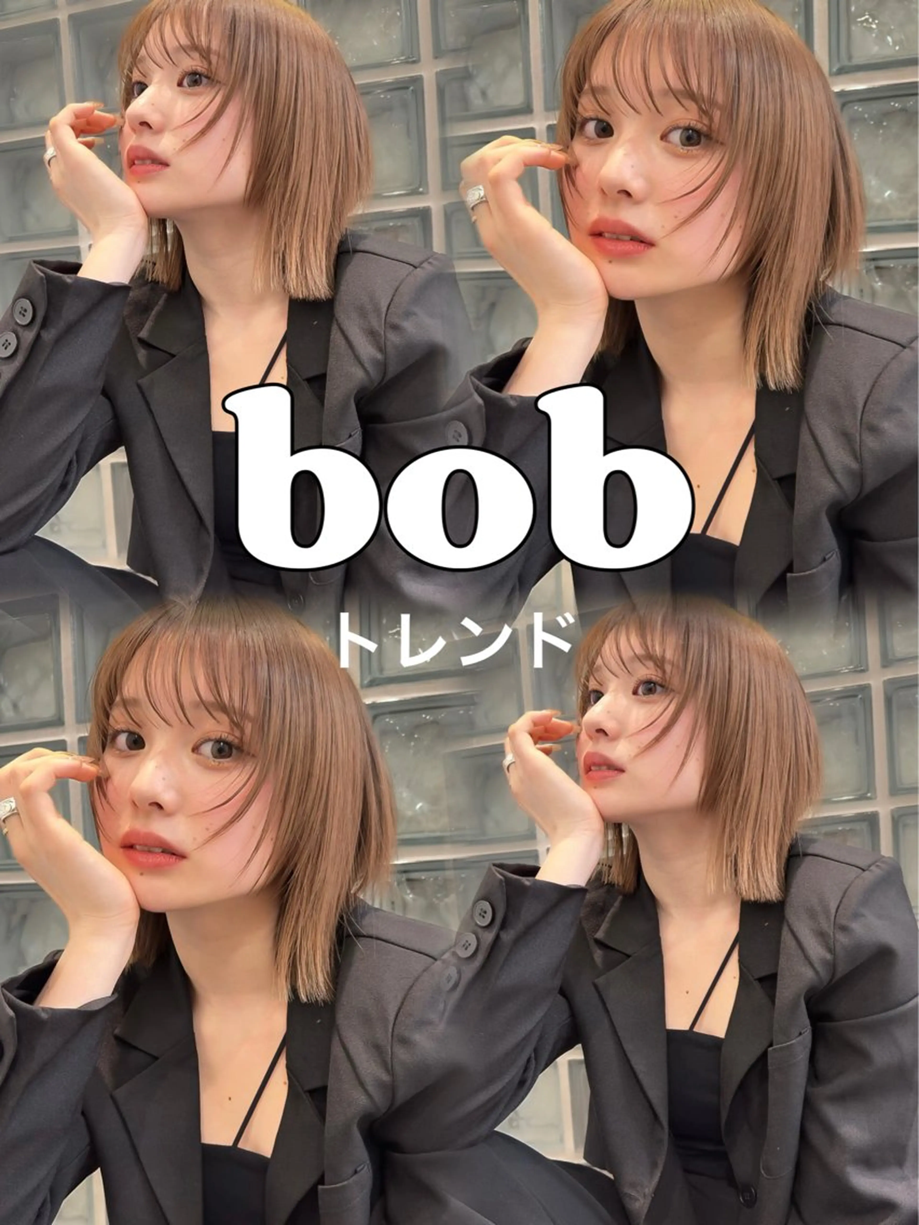 ショート カラー ベージュカラー ブリーチ 透明感カラー ブリーチなしカラー ボブ 透明感ベージュ/ボブ /表参道 yunaのヘアスタイル