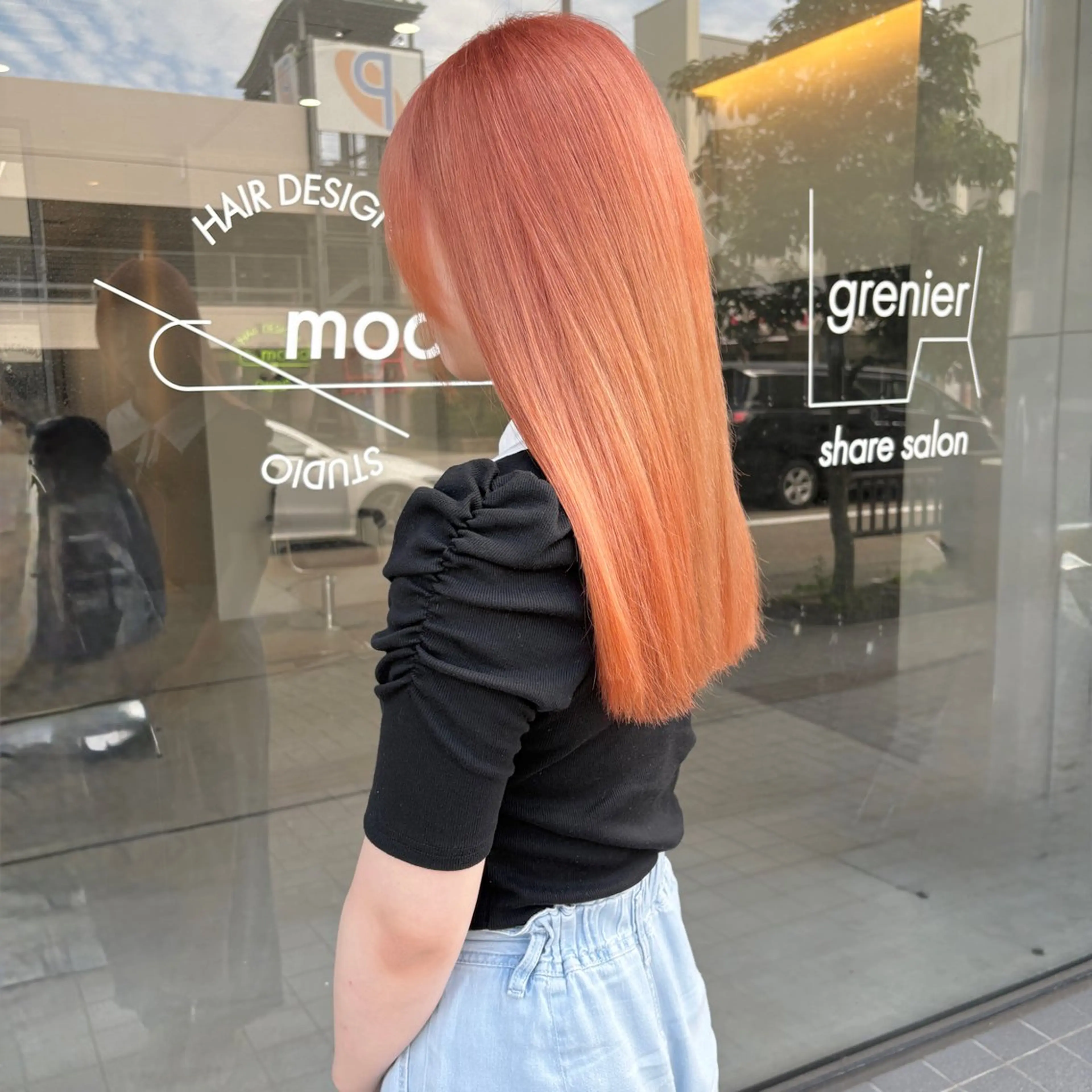 セミロング カラー ブリーチ ヘアカラー はちすか るかのヘアスタイル