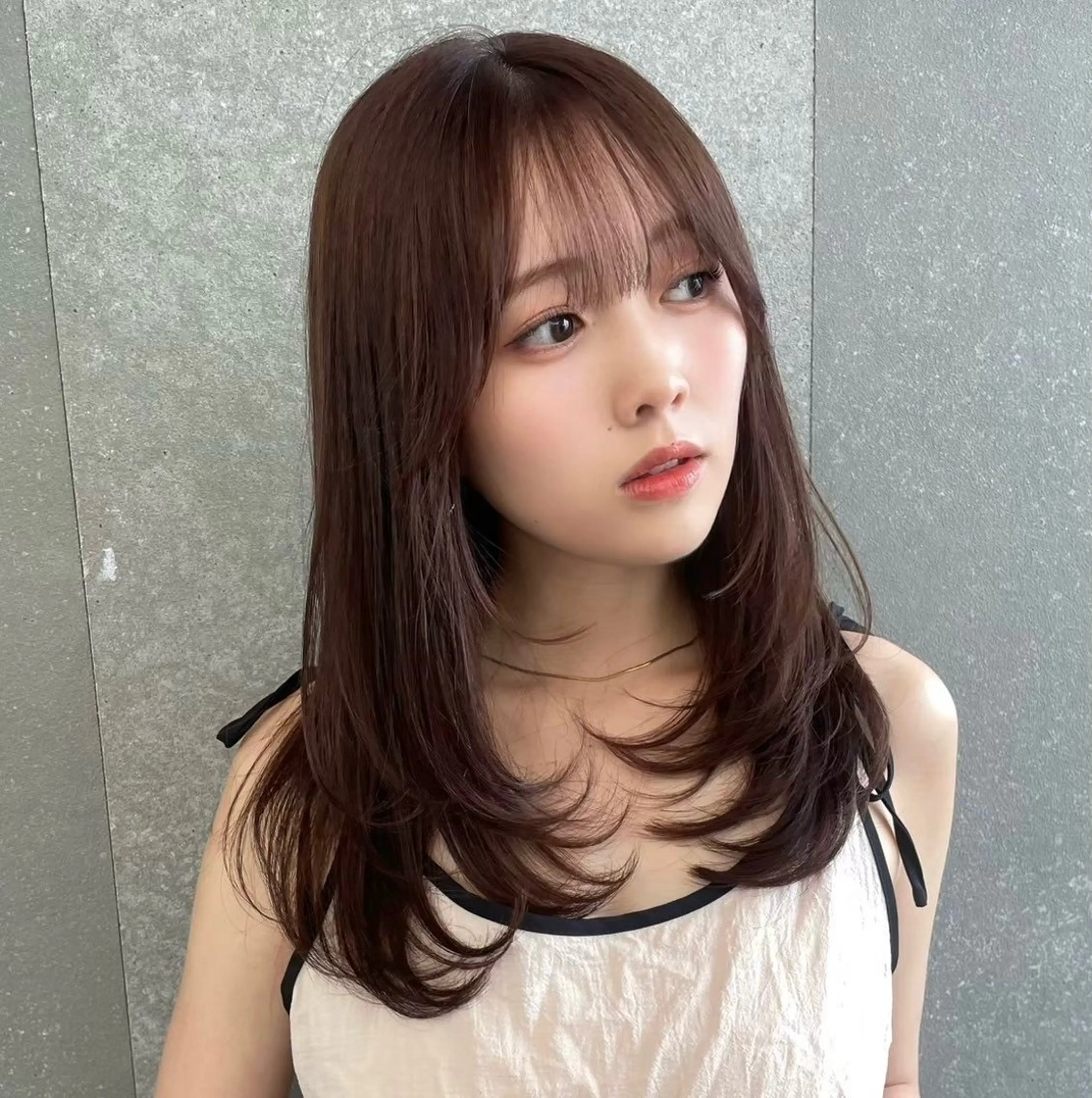 セミロング カラー ブラウンカラー 透明感カラー ピンクカラー ヘアカラー 久保頭 大地のヘアスタイル