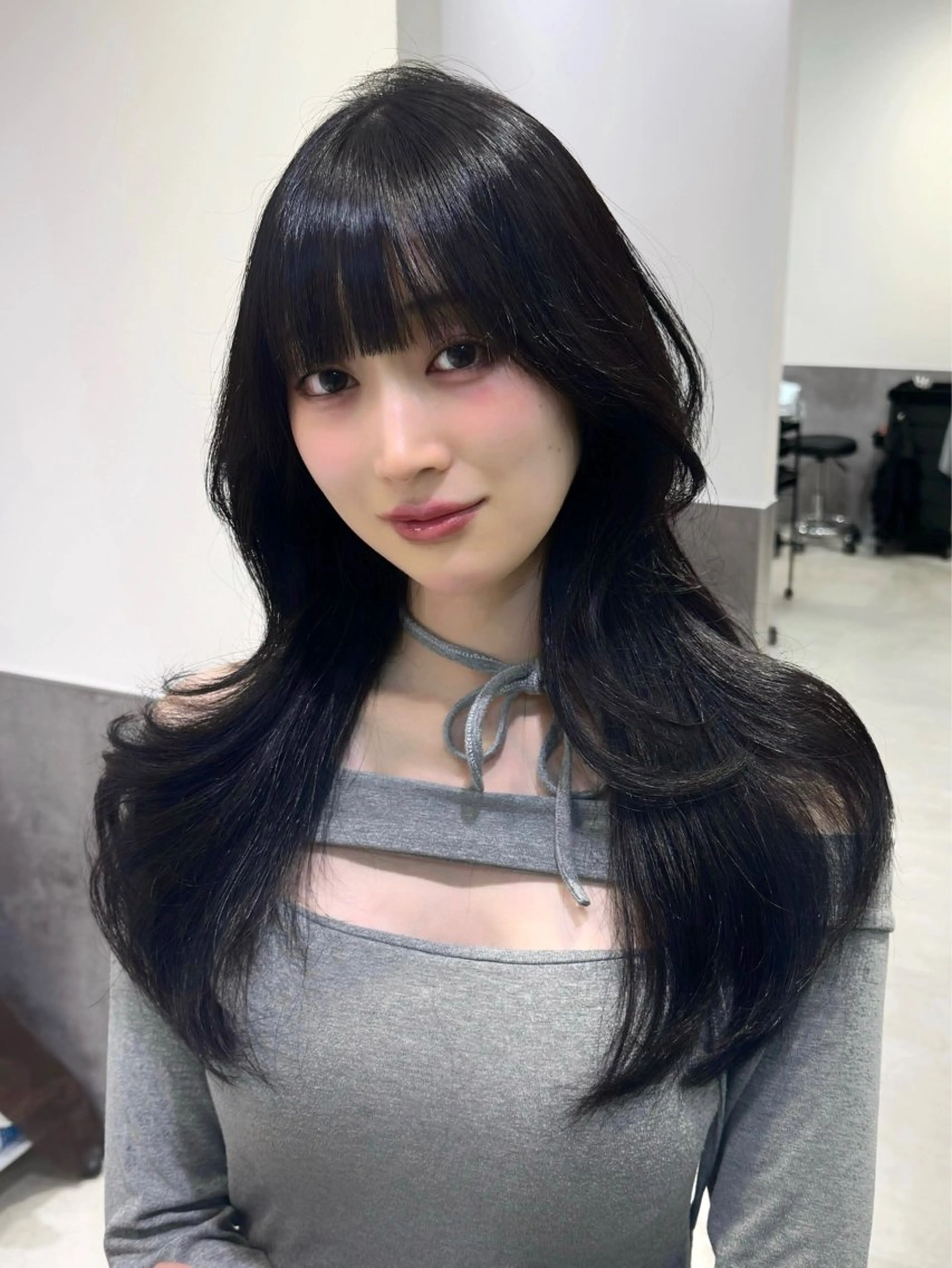 ロング レイヤーカット 似合わせカット GO TODAY 原宿Verno店所属・韓国風レイヤー/顔周 り×透明感/きょうのヘアスタイル