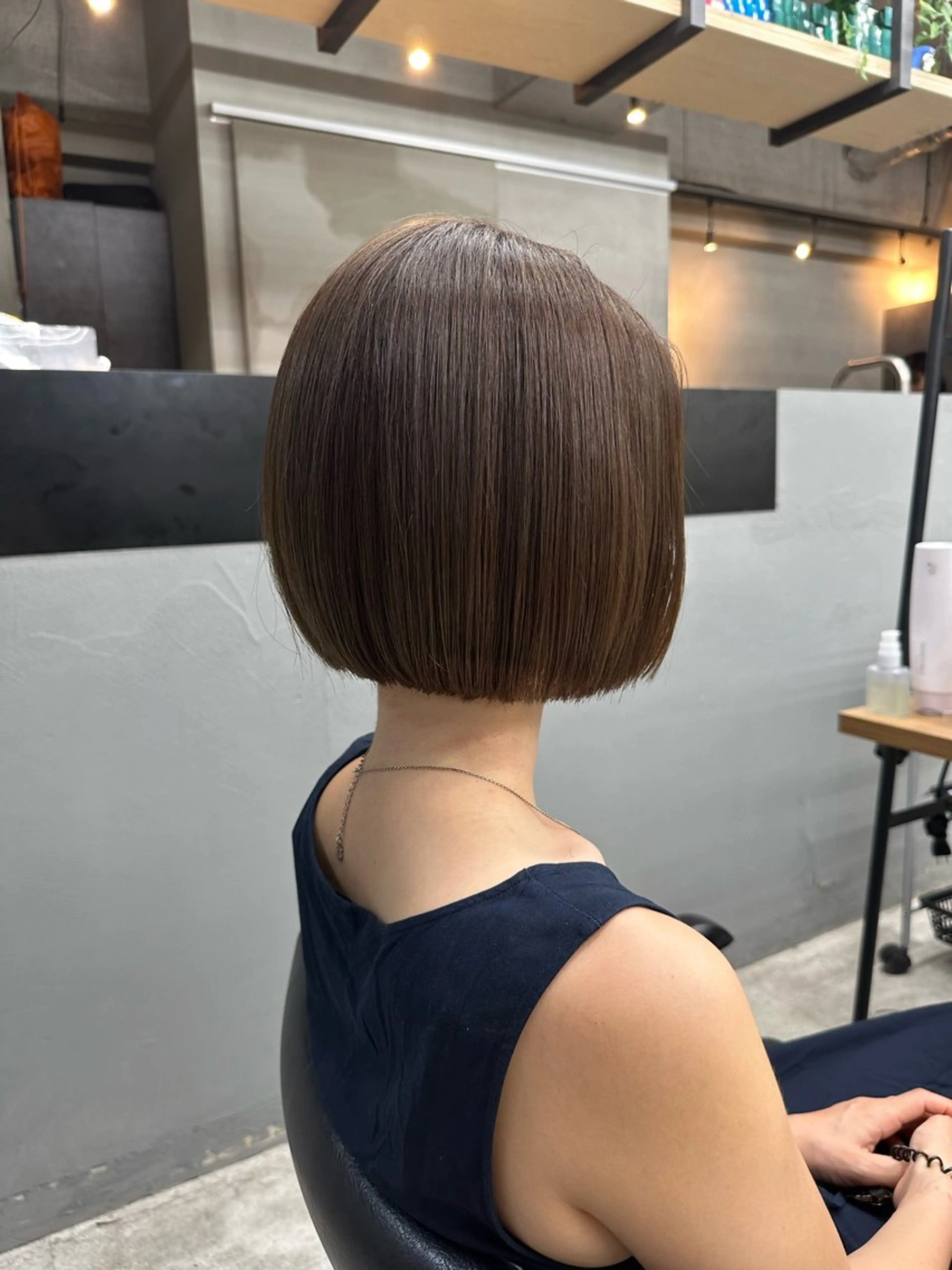 ショート カット ヘアカラー 切りっぱなしボブ/ 小顔ボブNANAのヘアスタイル