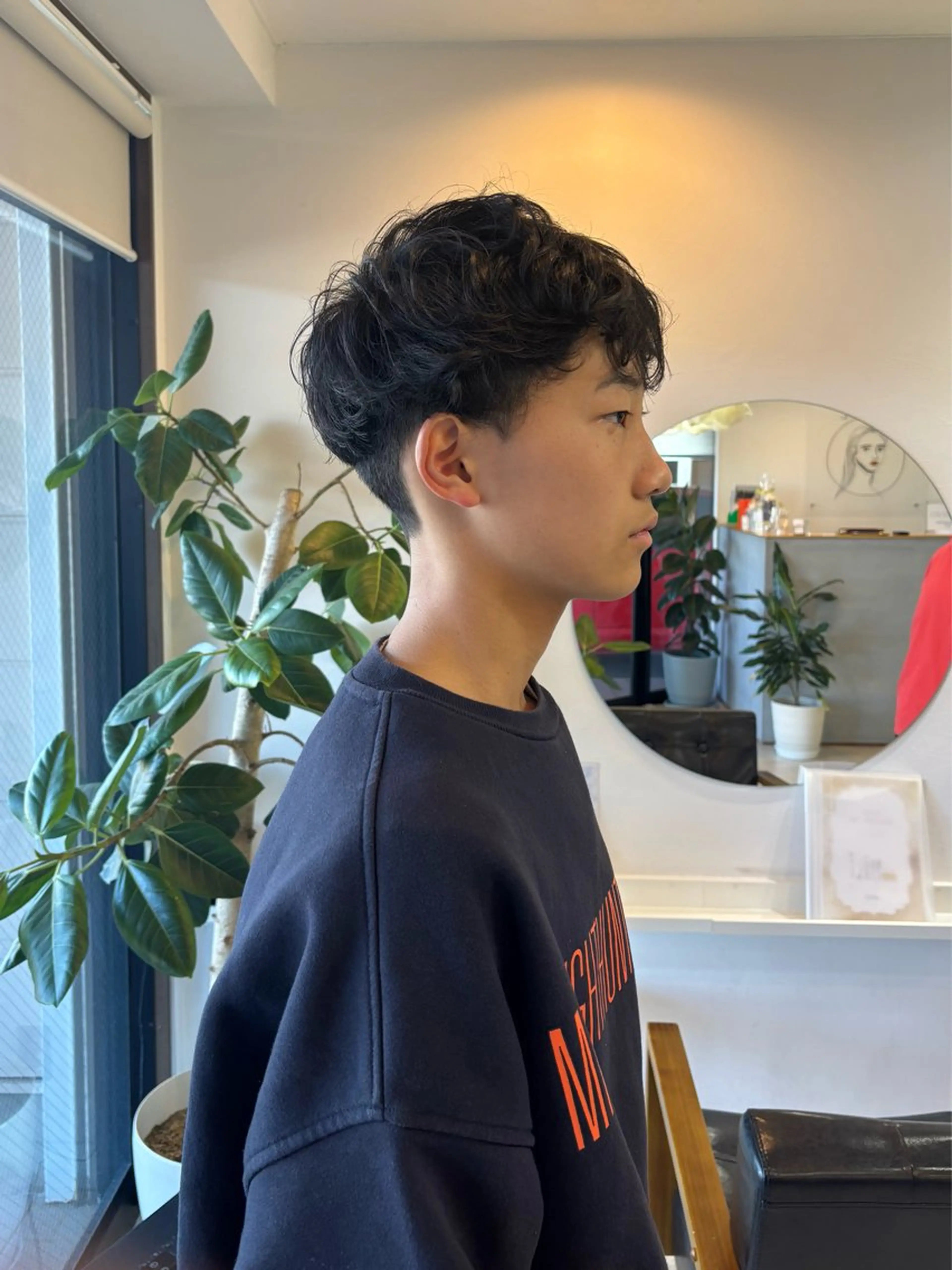 ショート メンズ くせ毛 顔周りカット カット enrich / キタガワ カノンのヘアスタイル