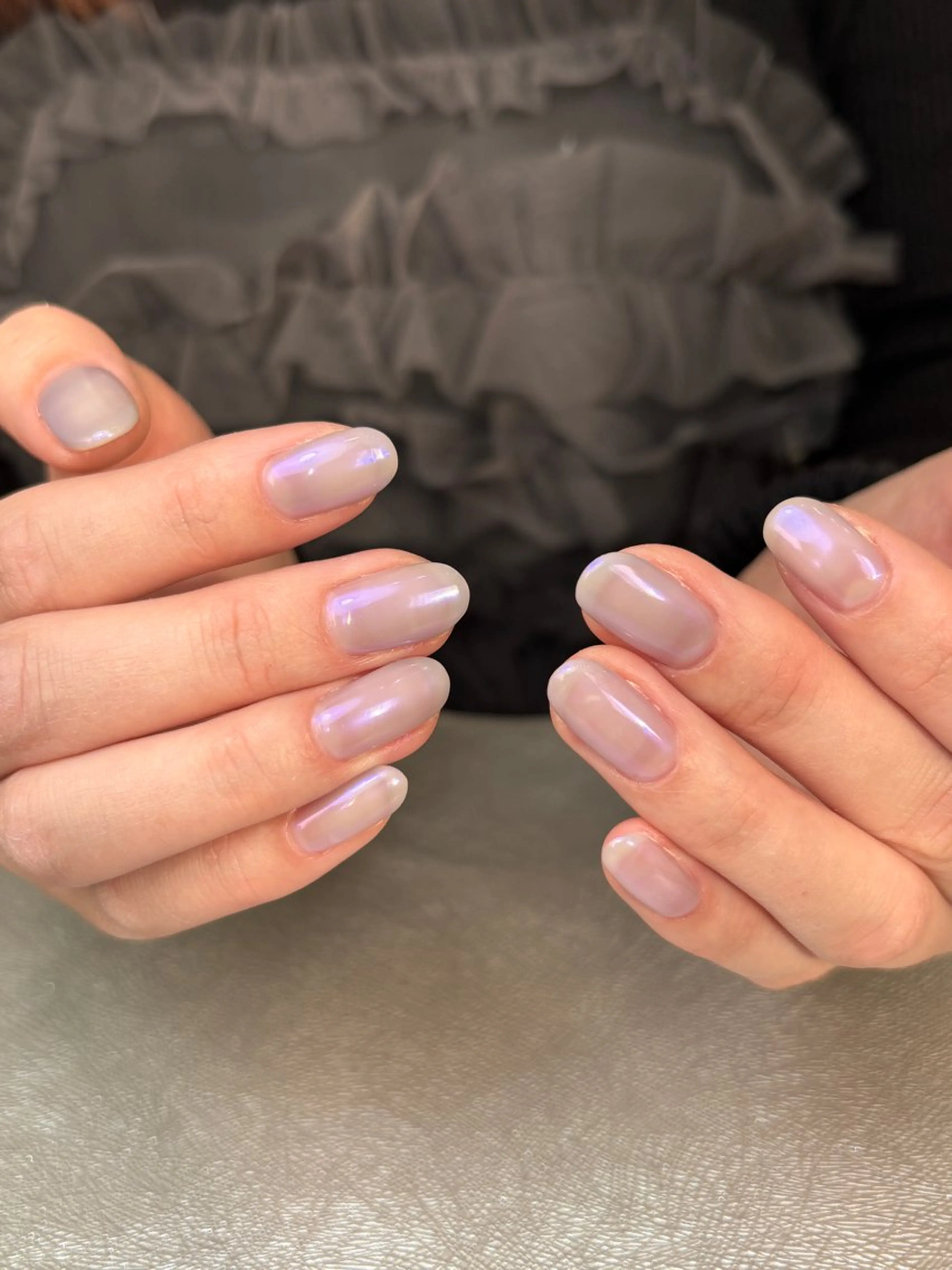 ネイル オーロラネイル ワンカラーネイル シンプルネイル nail salon toki.のネイルデザイン