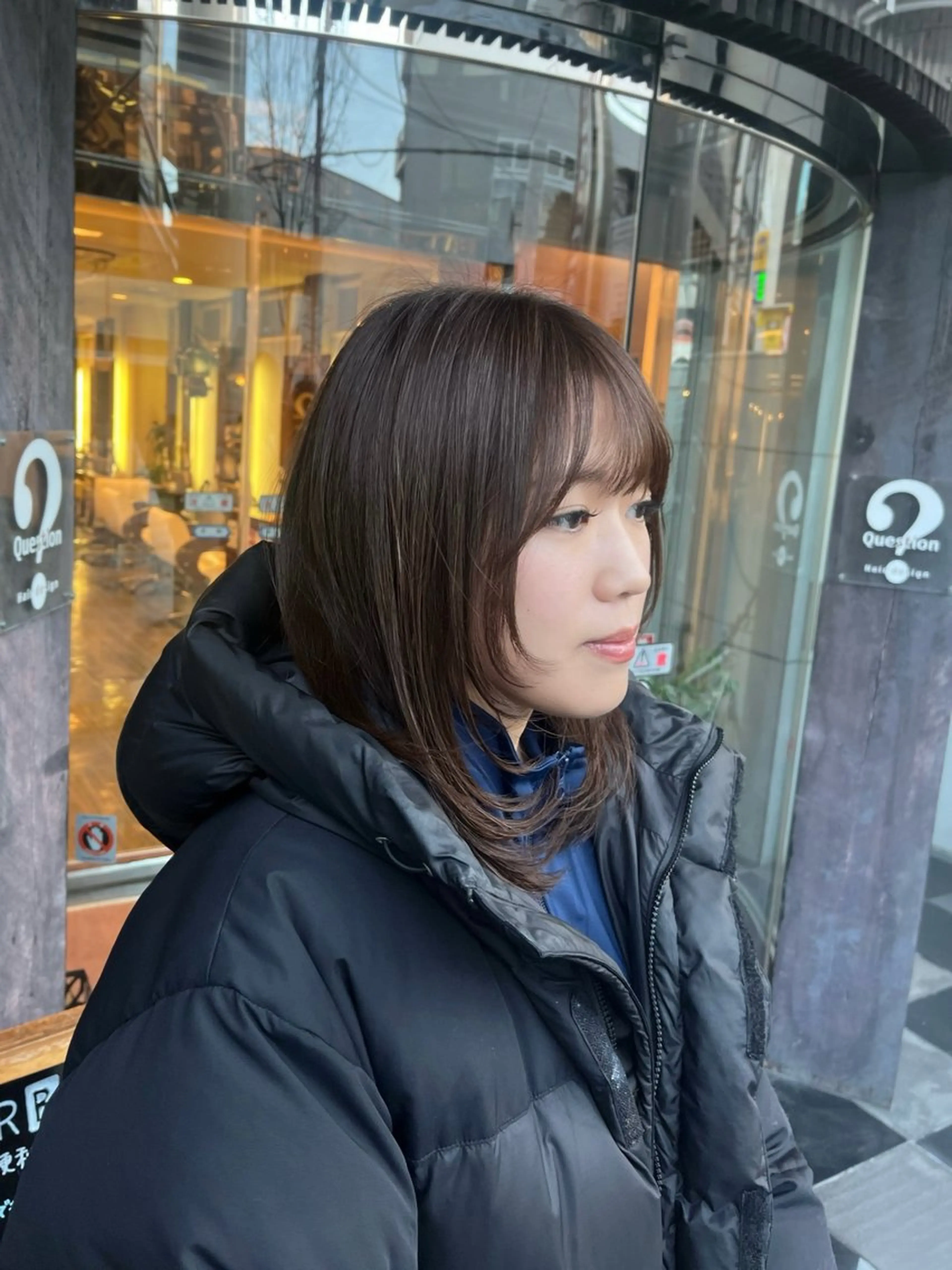 ミディアム カラー 顔まわりレイヤー レイヤーカット カット トリートメント 森 ハリス誠一のヘアスタイル