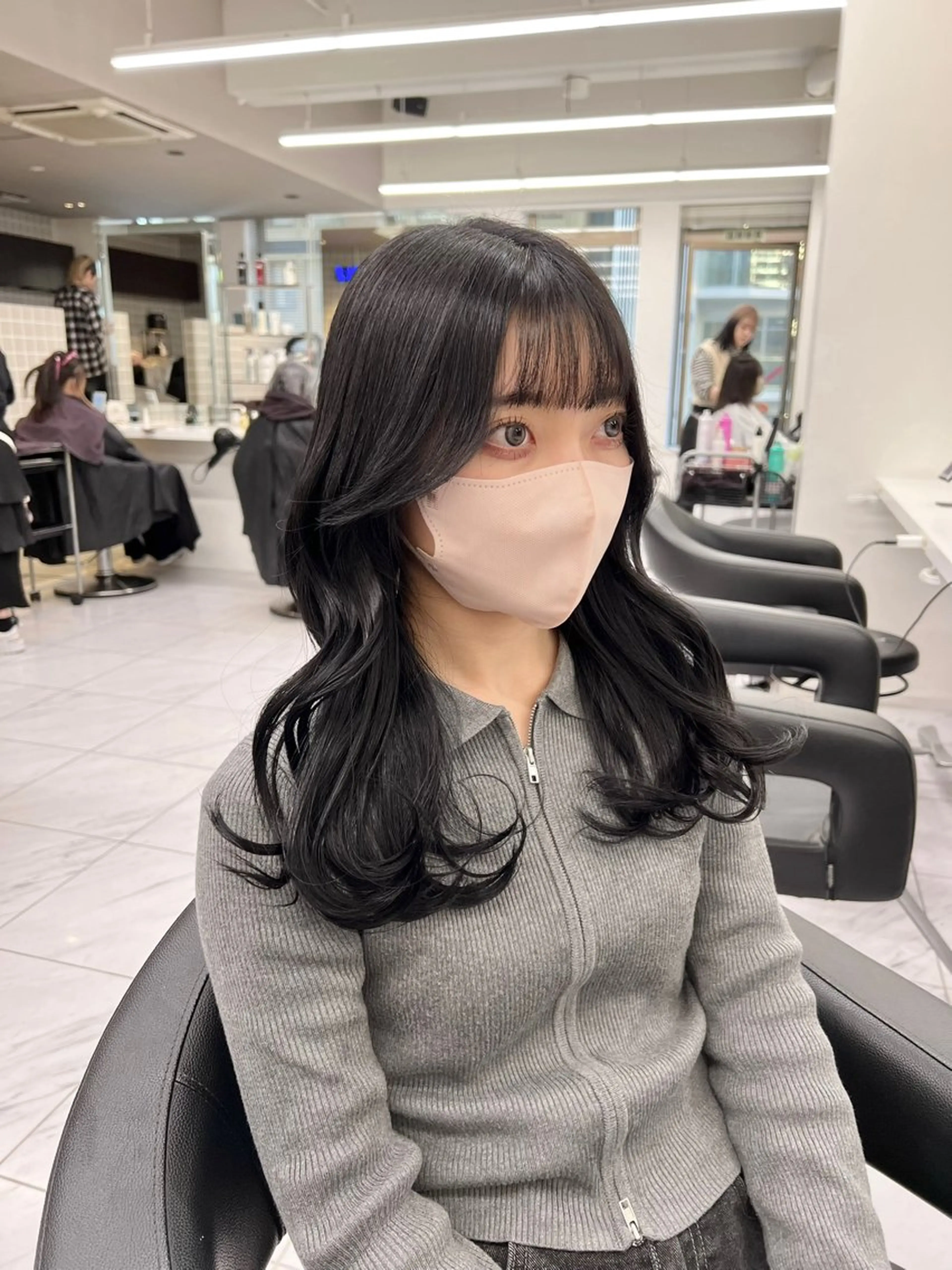 ロング カラー パーマ ヘアアレンジ メンズ キッズ カット ヘアカラー トリートメント ヘッドスパ ヘアセット 上品＆韓国風 🥀海心🥀のヘアスタイル