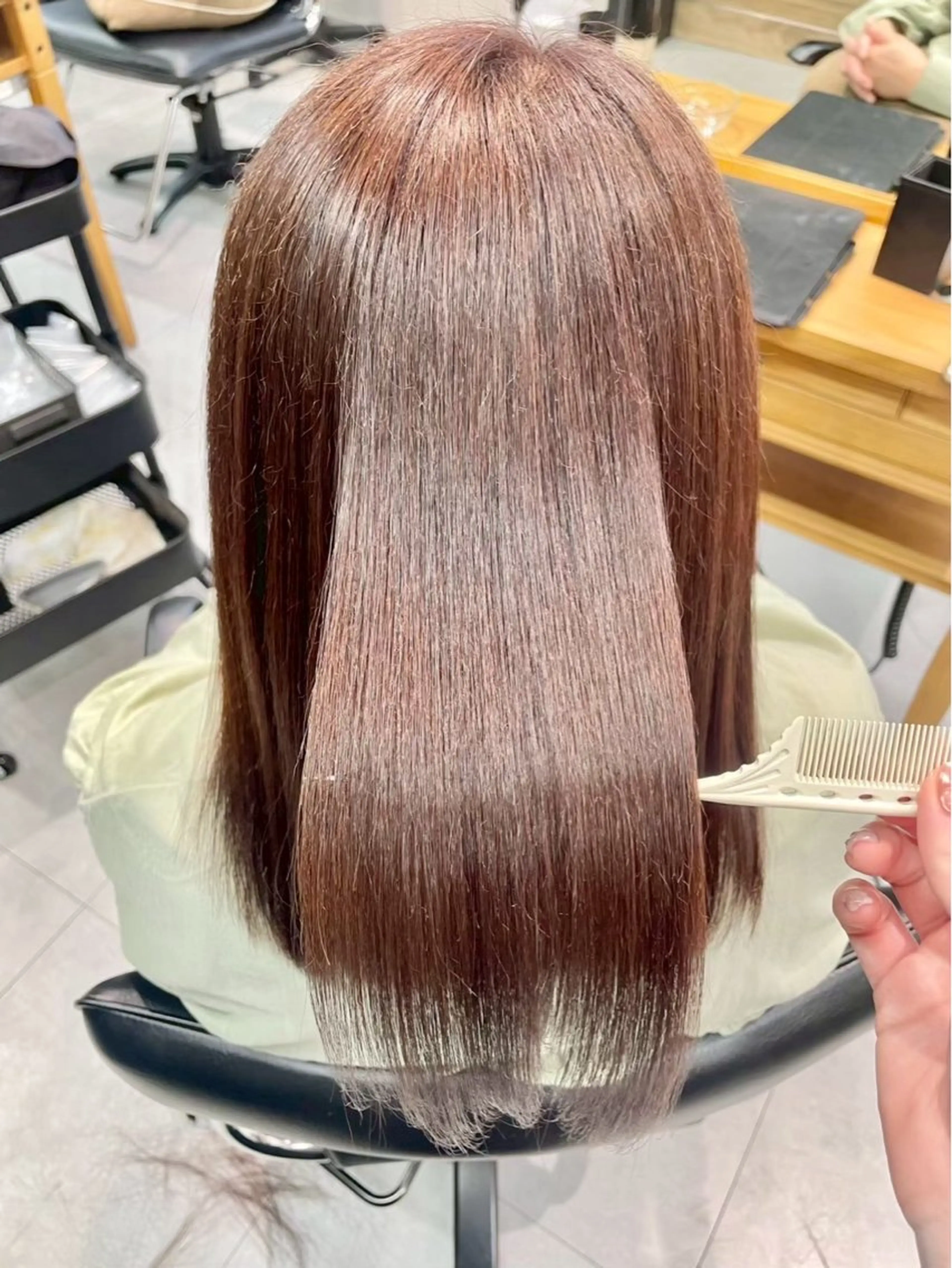 セミロング 髪質改善 縮毛矯正 トリートメント 美髪トリートメント ✨🤍モモハ🤍✨のヘアスタイル