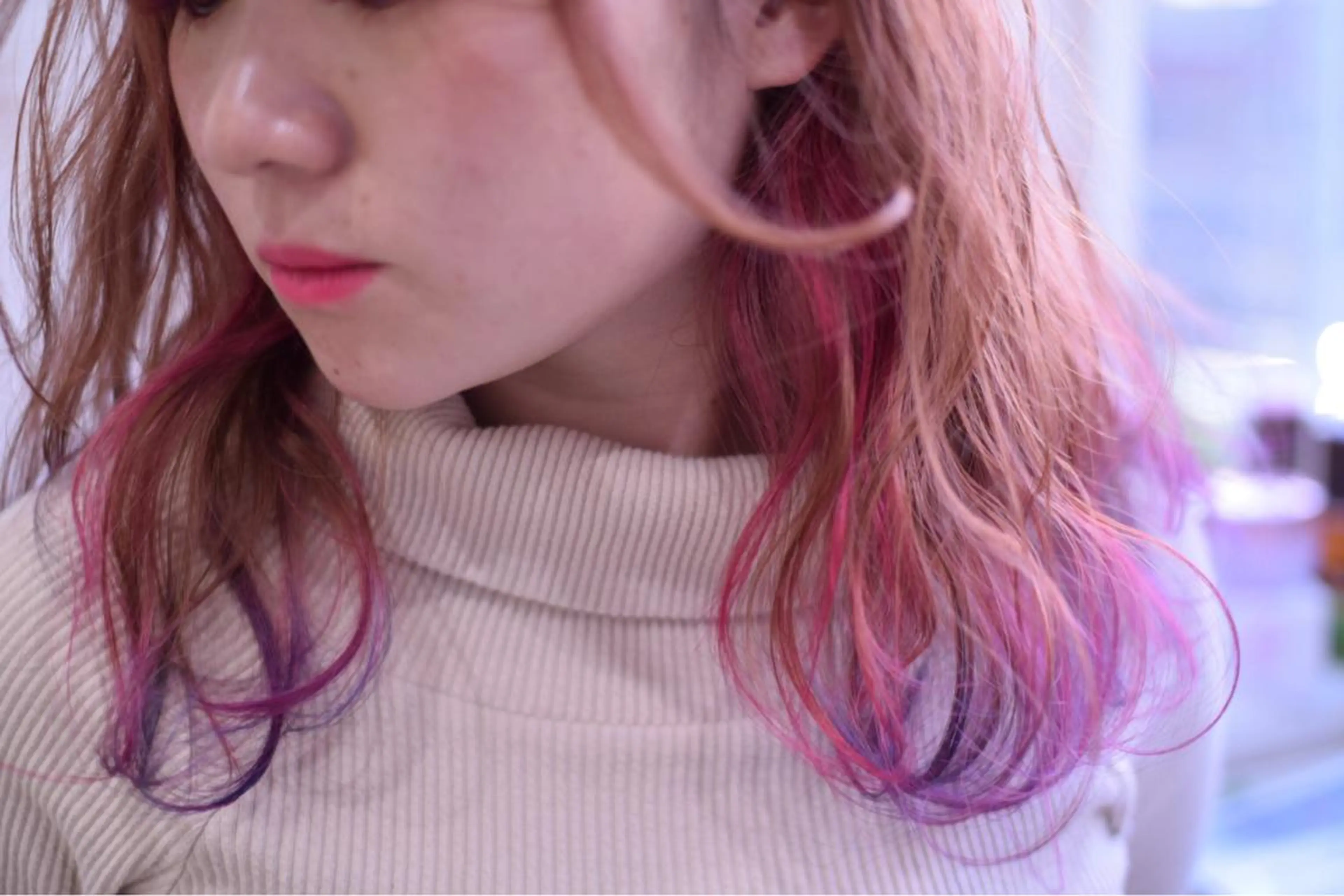 セミロング カラー ユニコーンカラー ヘアカラー トリートメント ハイトーンカラー RYUのヘアスタイル