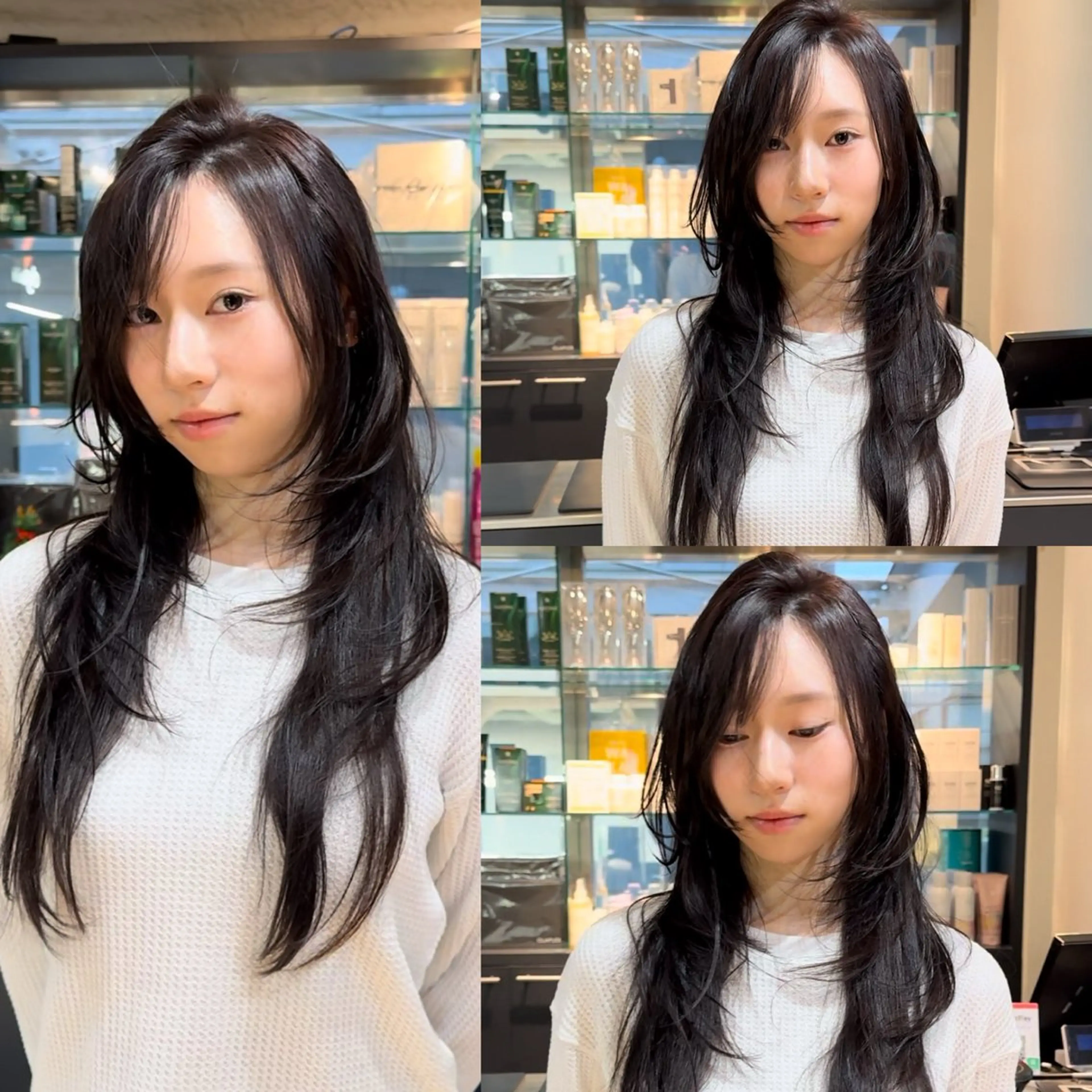 【撮影モデル】ロング！ハイレイヤーカット＆透明感カラー&※補足説明読んでください！⭐️画像のようなスタイル！⭐️の写真
