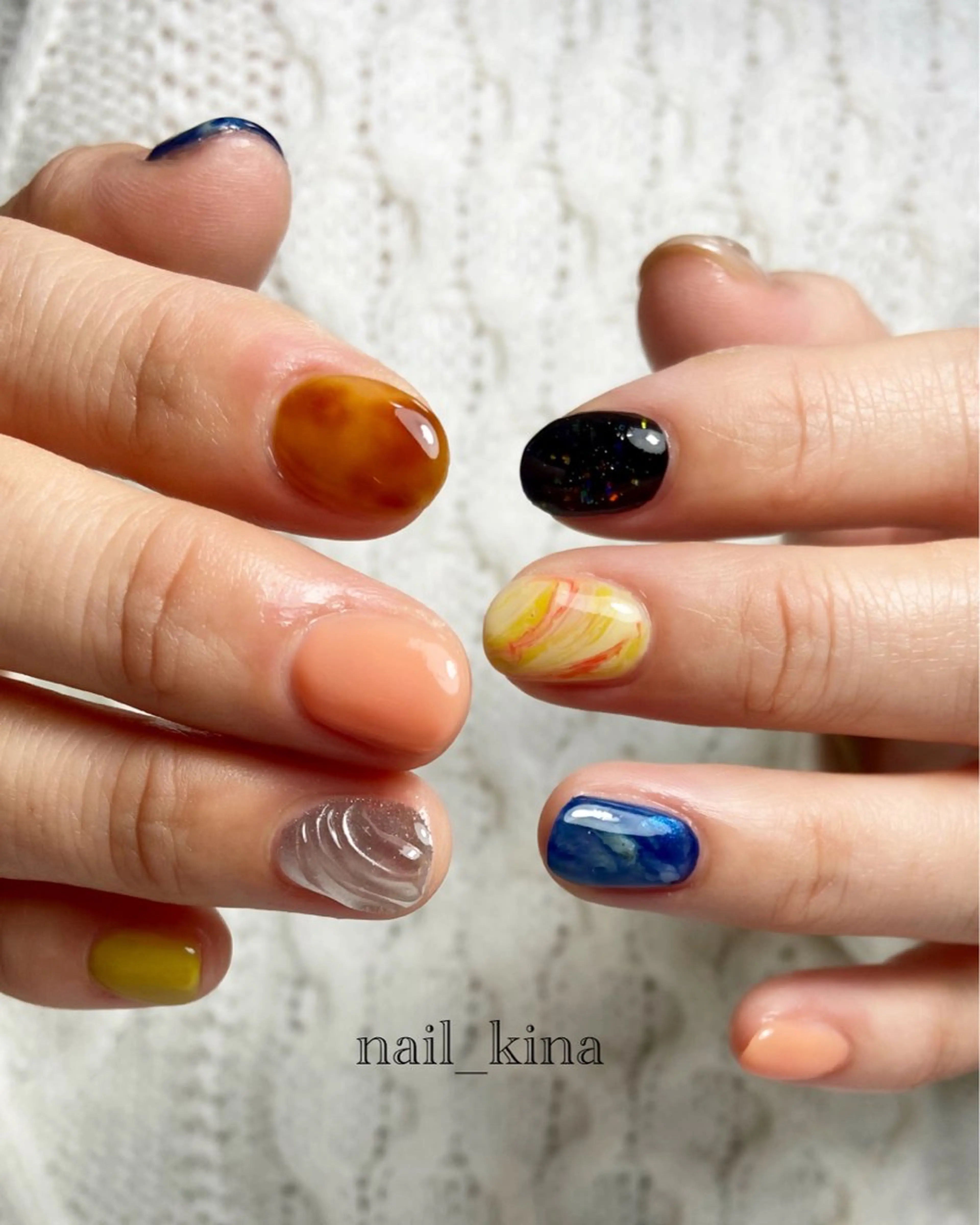 ネイル フラッシュネイル マグネットネイル ニュアンスネイル ワンカラーネイル nail_ kinaのネイルデザイン