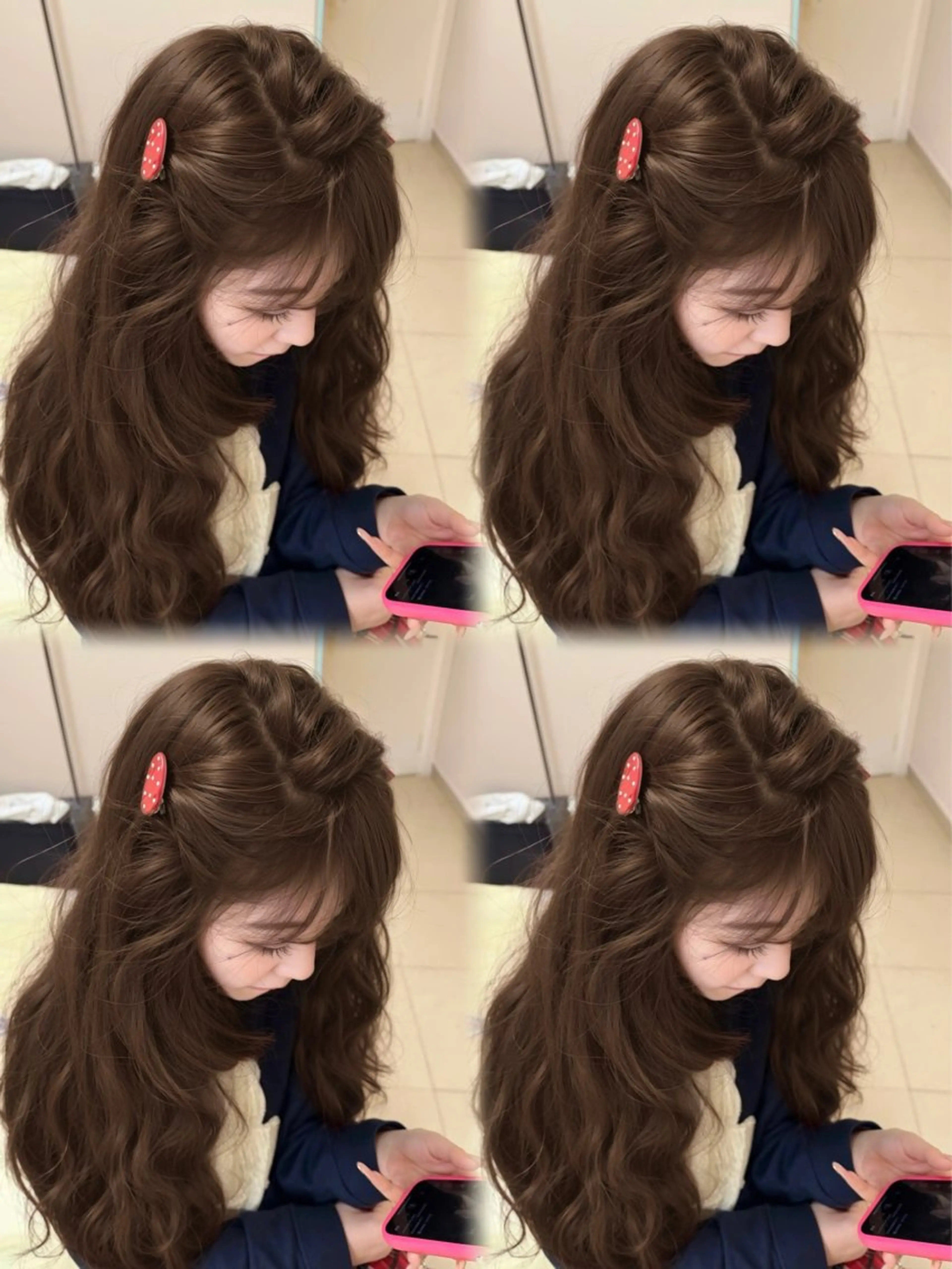 ロング カラー ヘアカラー くすみミルクティー／ ブラウン🪡TOWAのヘアスタイル