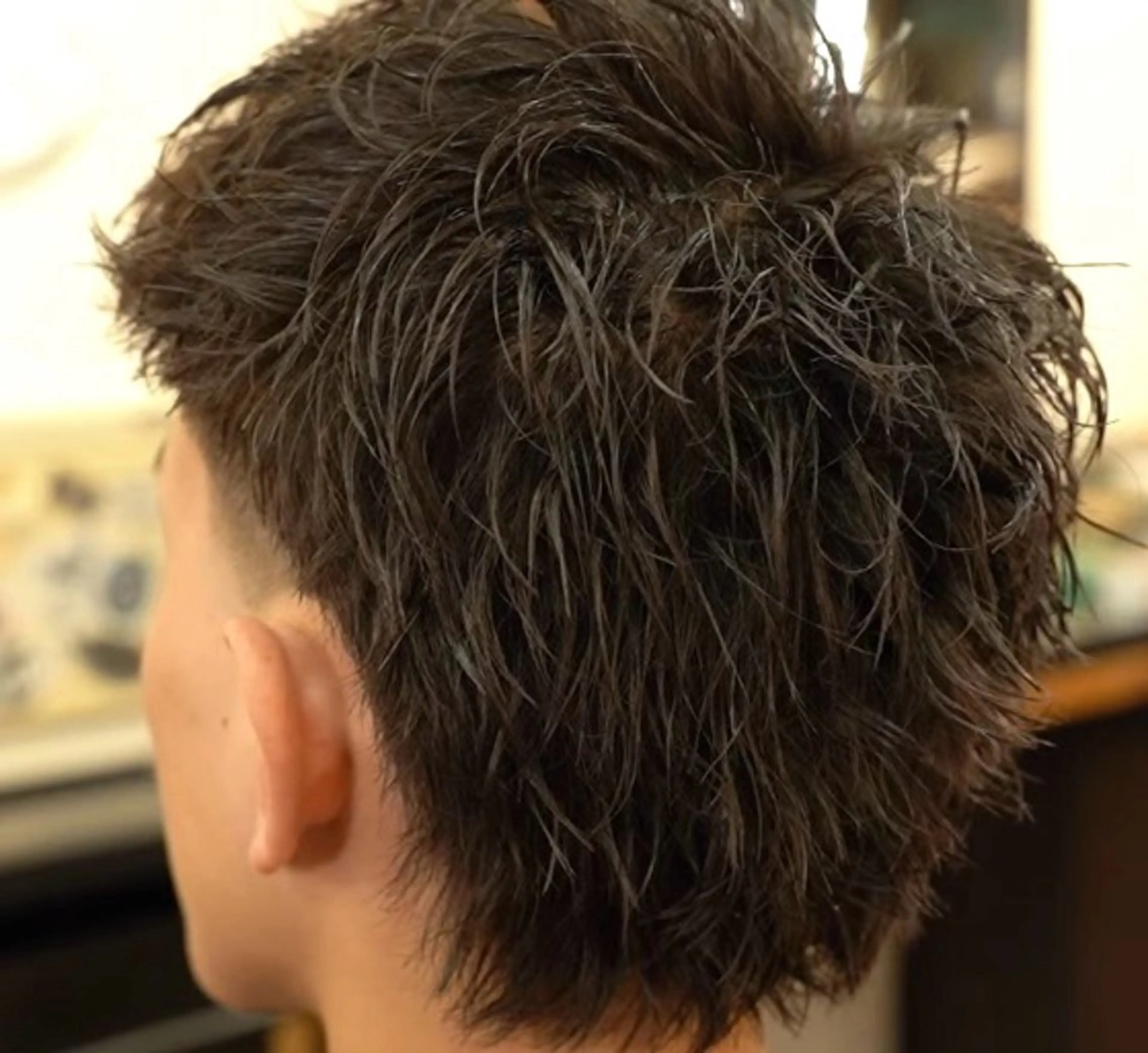 ショートマレット×パーマの写真