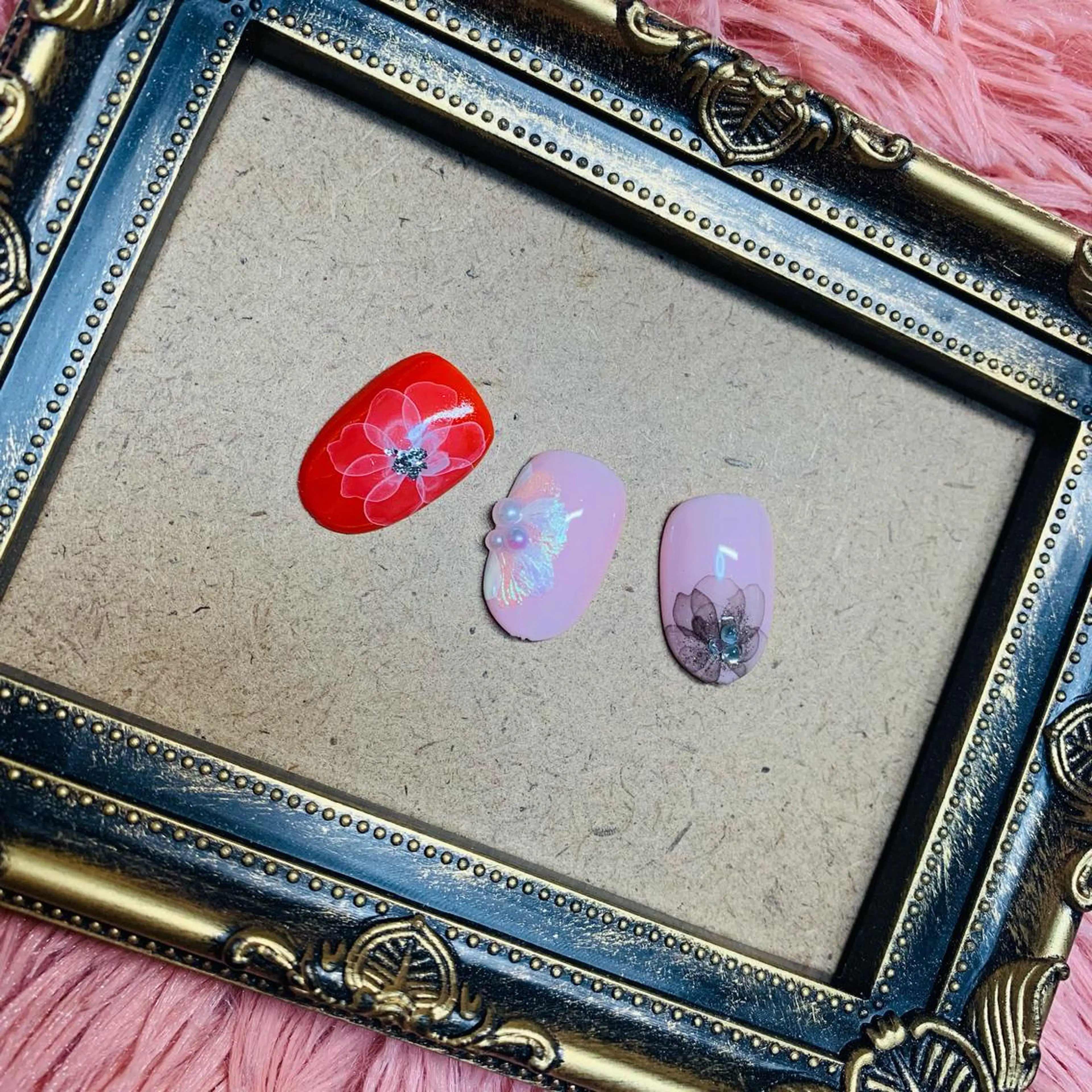 ネイル アートネイル オーロラネイル 成人式 フラワーネイル ジェルネイル Nailsalon Spina 琴美のネイルデザイン