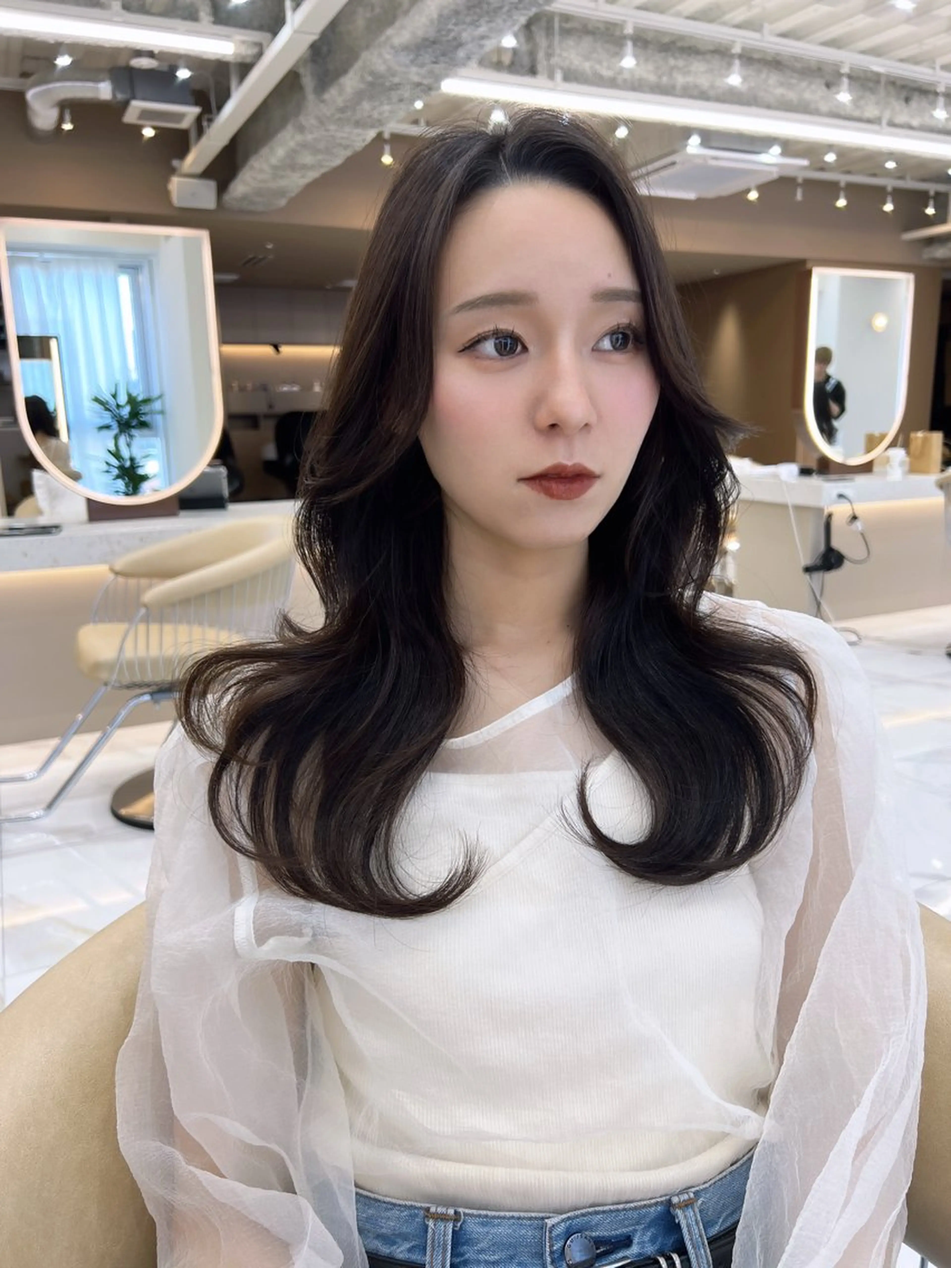 ロング カット ヘアカラー トリートメント 韓国ヘア/縮毛矯正/ 透明感カラー松沢州途のヘアスタイル
