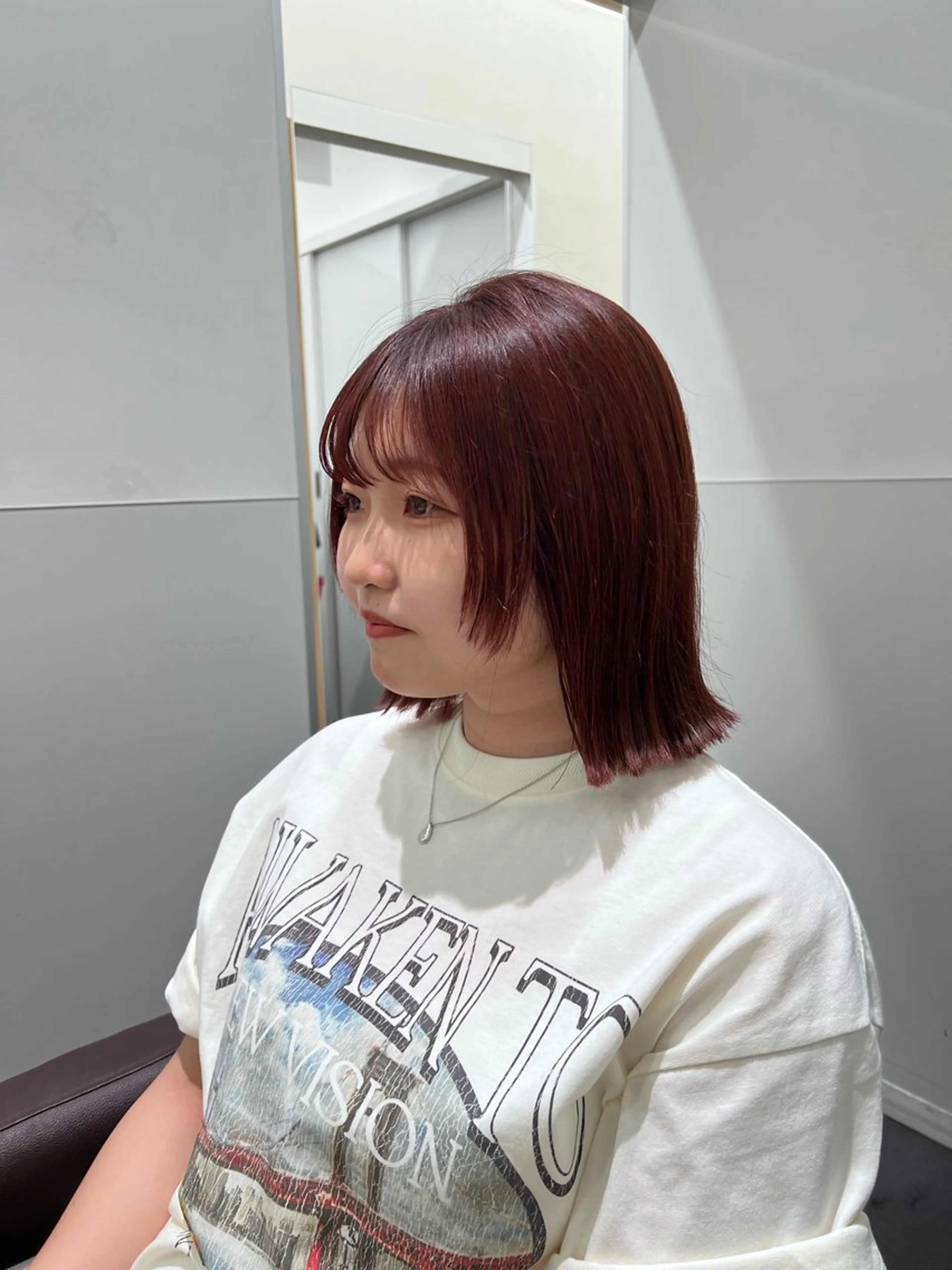 ショート 切りっぱなしボブ ボブ カット ヘアカラー トリートメント ヘアセット 原宿ボブ・髪質改善 輝来のヘアスタイル
