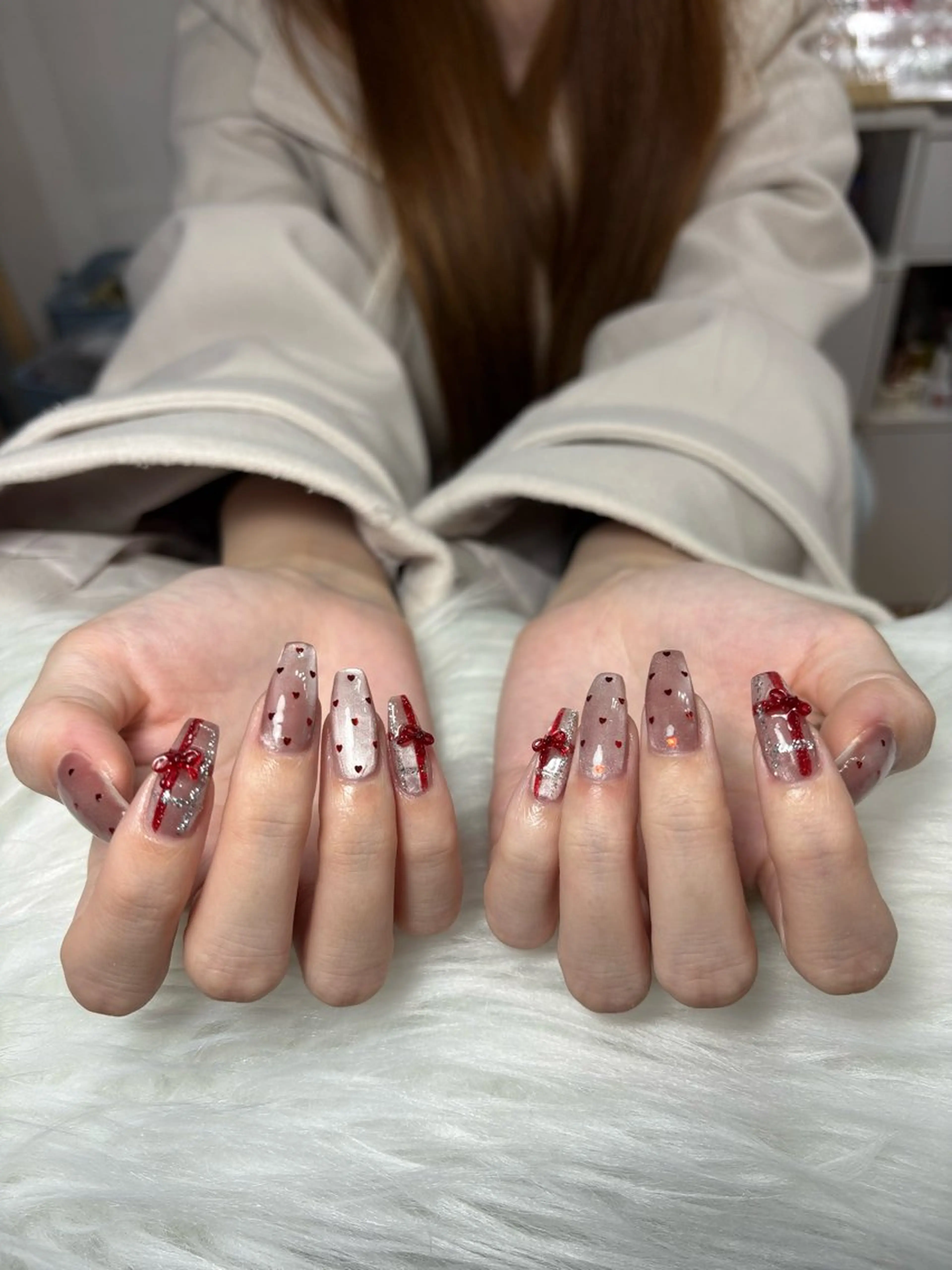 ネイル アートネイル 長さ出し ジェルネイル マグネットネイル ニュアンスネイル なな_ CloudyChanのネイルデザイン