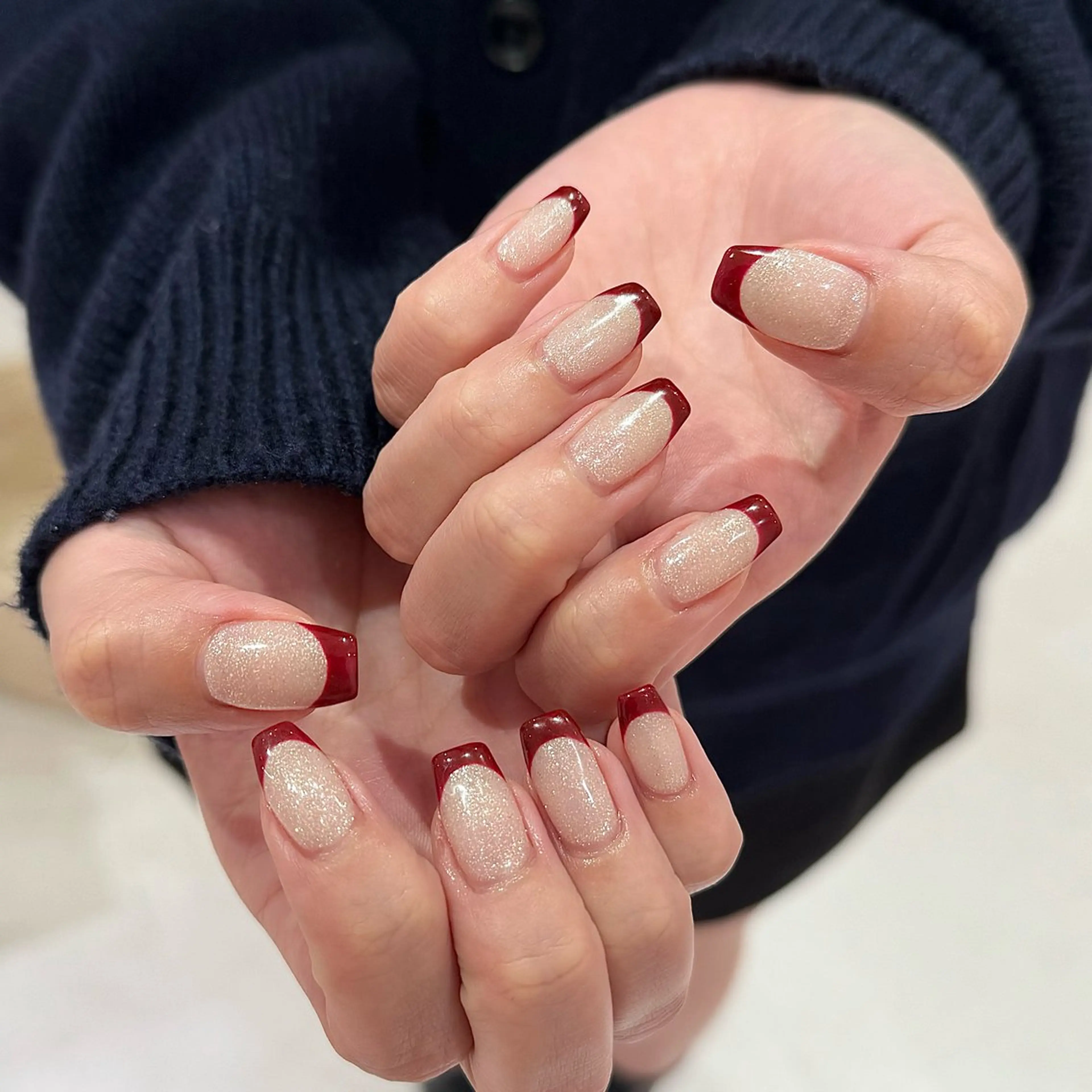 ネイル ボルドー フレンチネイル ワンカラーネイル LUCY NAIL&EYE所属・LUCY 心斎橋店/ Riko🎀のネイルデザイン