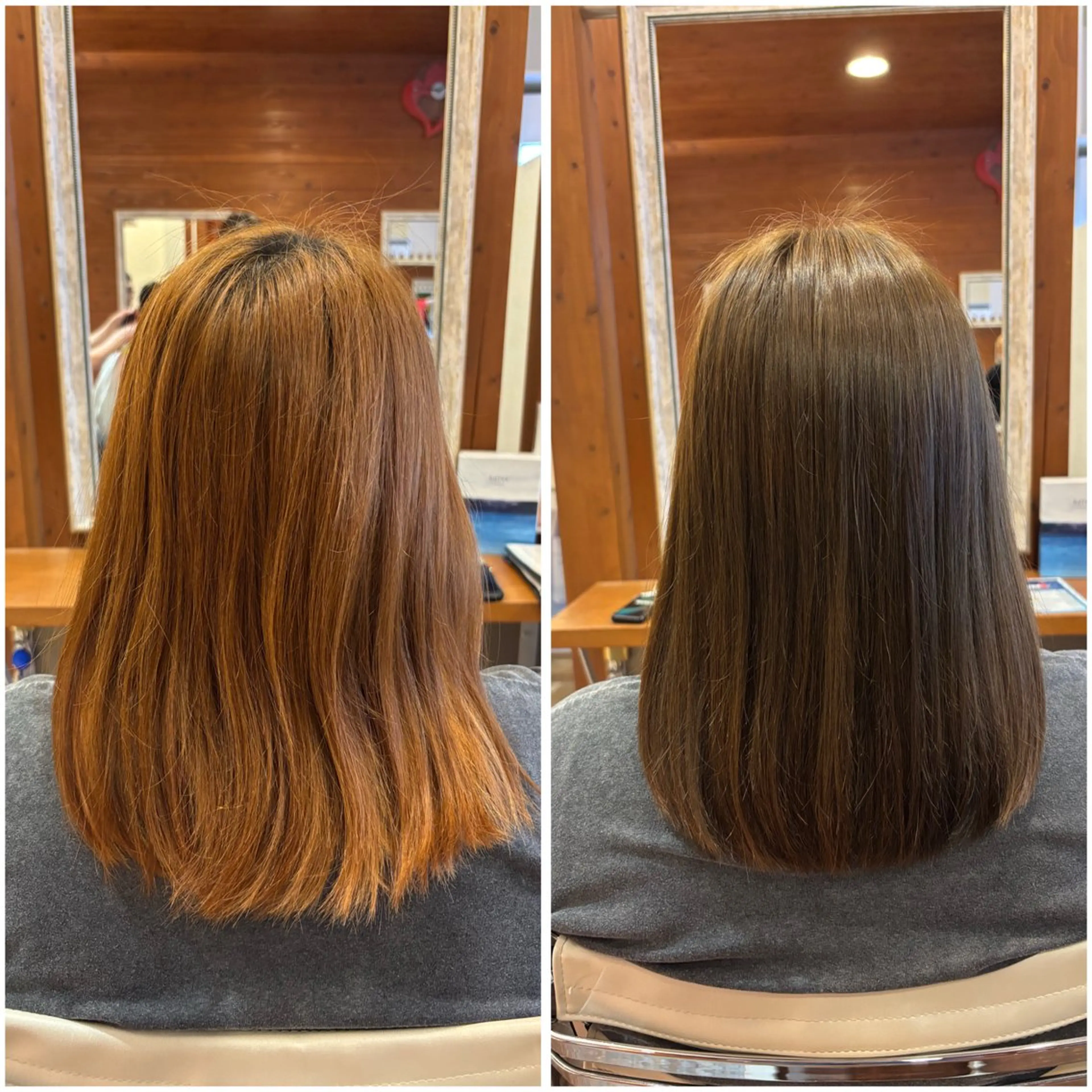 ミディアム カラー カット ヘアカラー トリートメント peal ark いろはのヘアスタイル