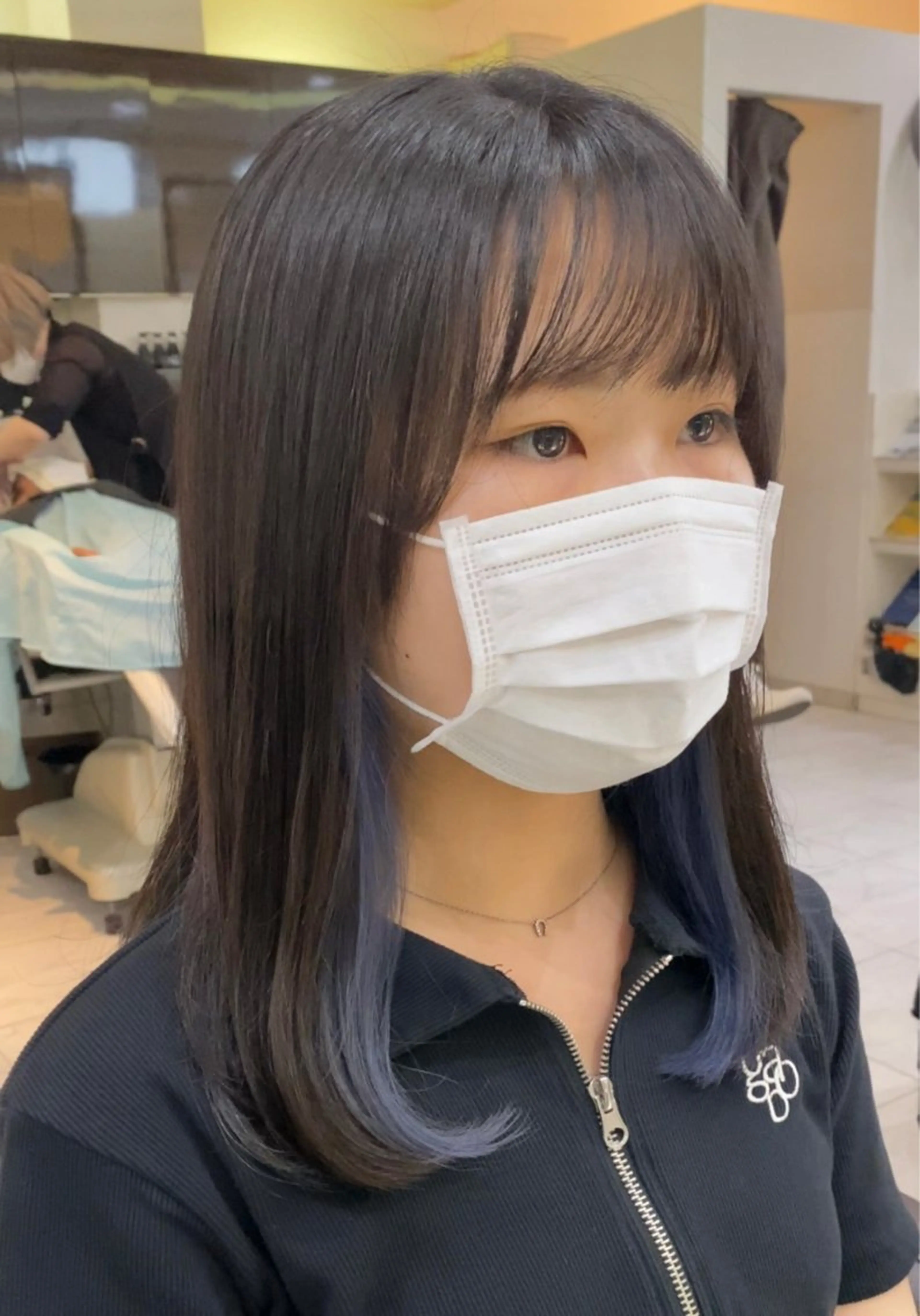 セミロング カラー ブルーカラー ネイビーカラー Agu hair TENOE大宮氷川参道店所属・☀️透明感艶感カラー 増田魁土☀️のヘアスタイル