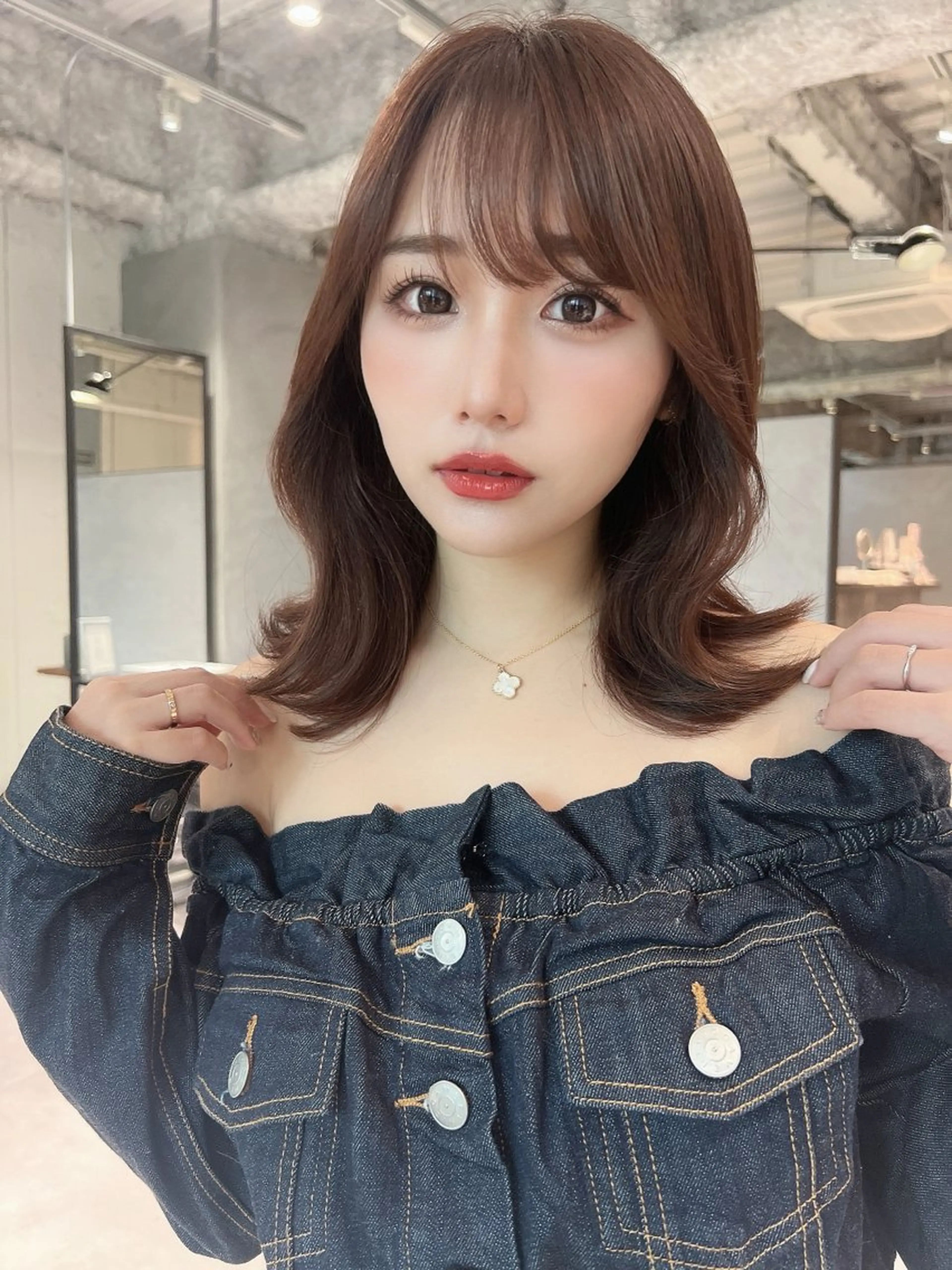 ミディアム カラー くびれヘア 髪質改善 似合わせカット カット ヘアカラー トリートメント ♦️髪質改善♦️ 【CHERIM】福島のヘアスタイル