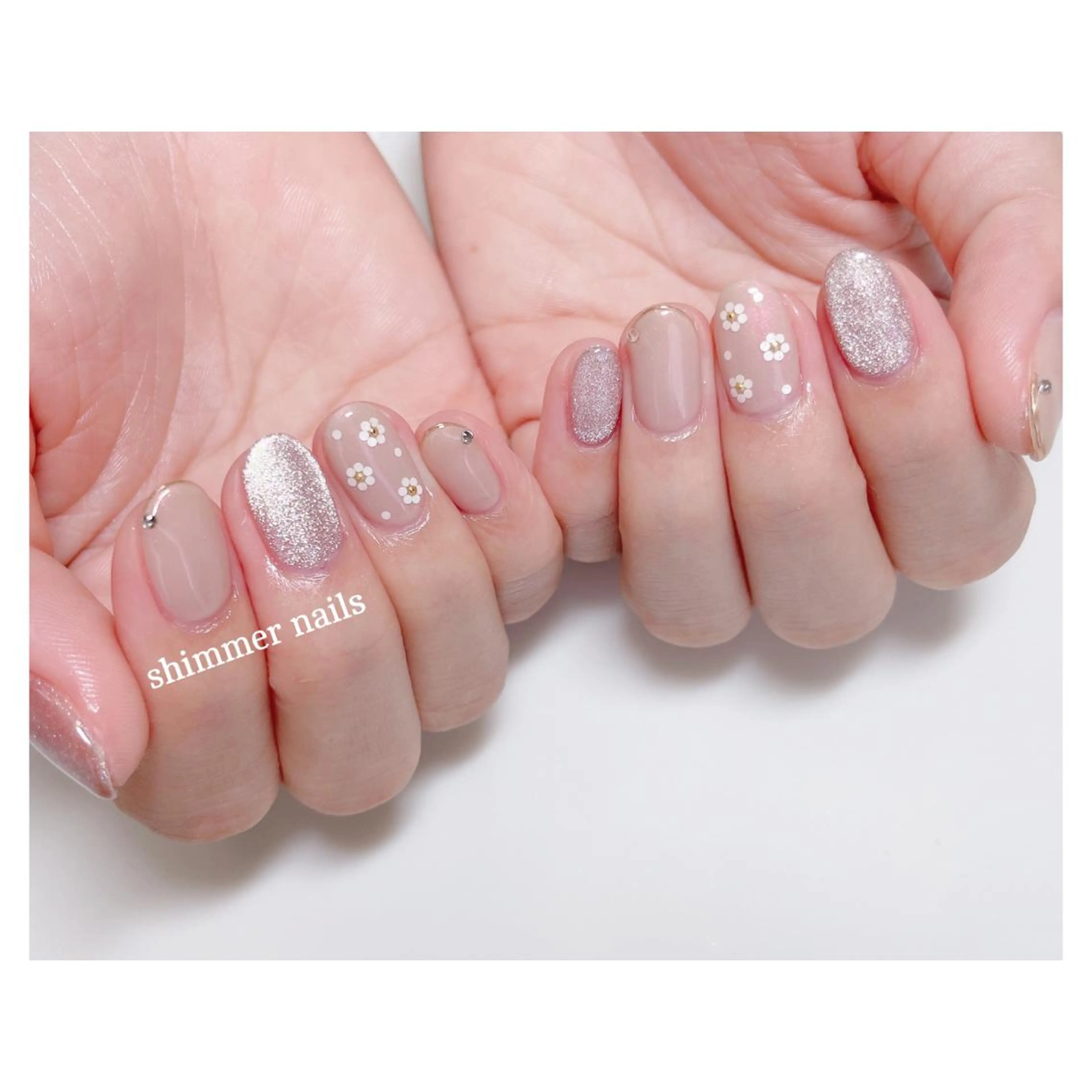 ネイル アートネイル フラワーネイル マグネットネイル shimmer nailsのネイルデザイン