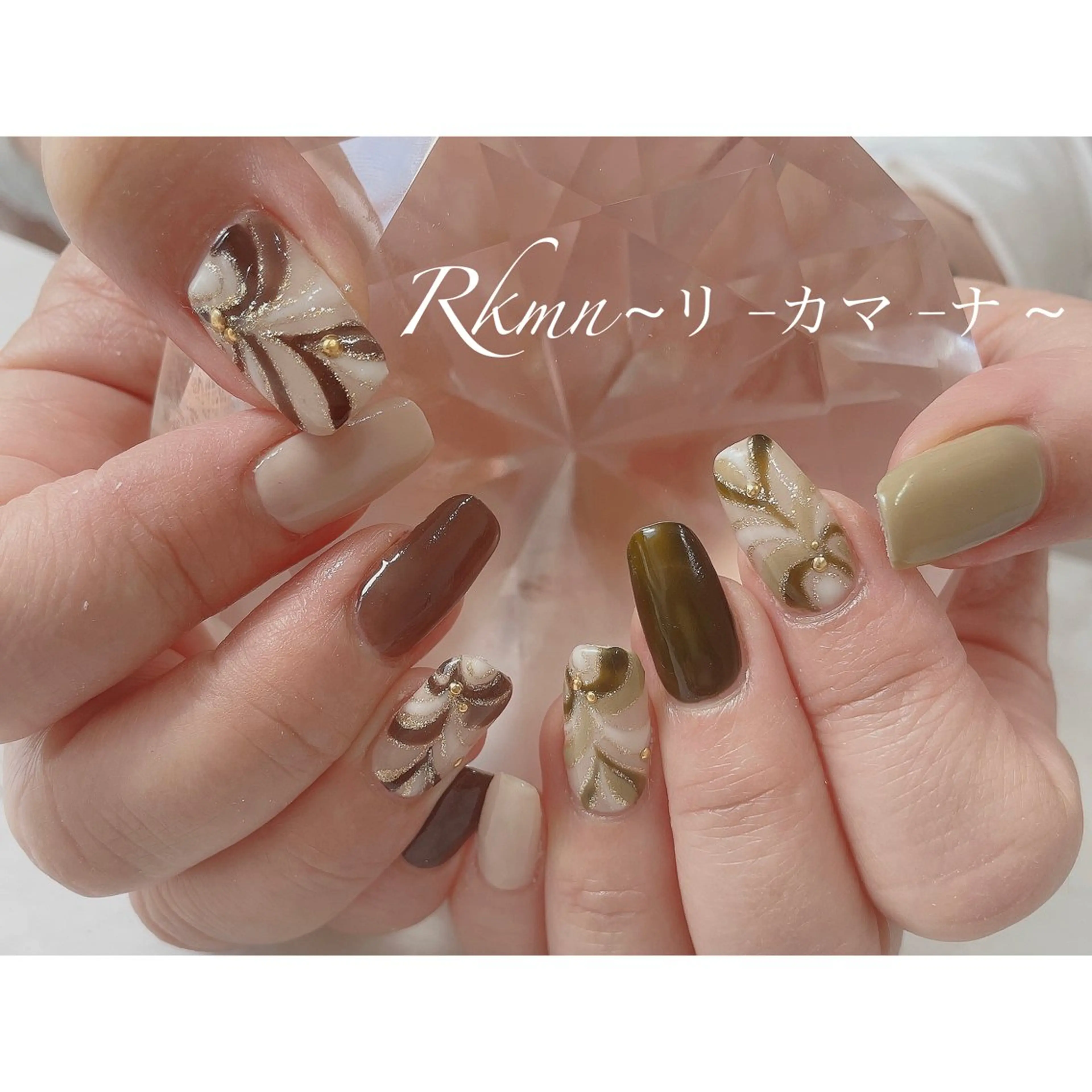 ネイル アートネイル 春ネイル ハンドネイル フットネイル ハンドケア Rkmn ~リ-カマ-ナ~のネイルデザイン