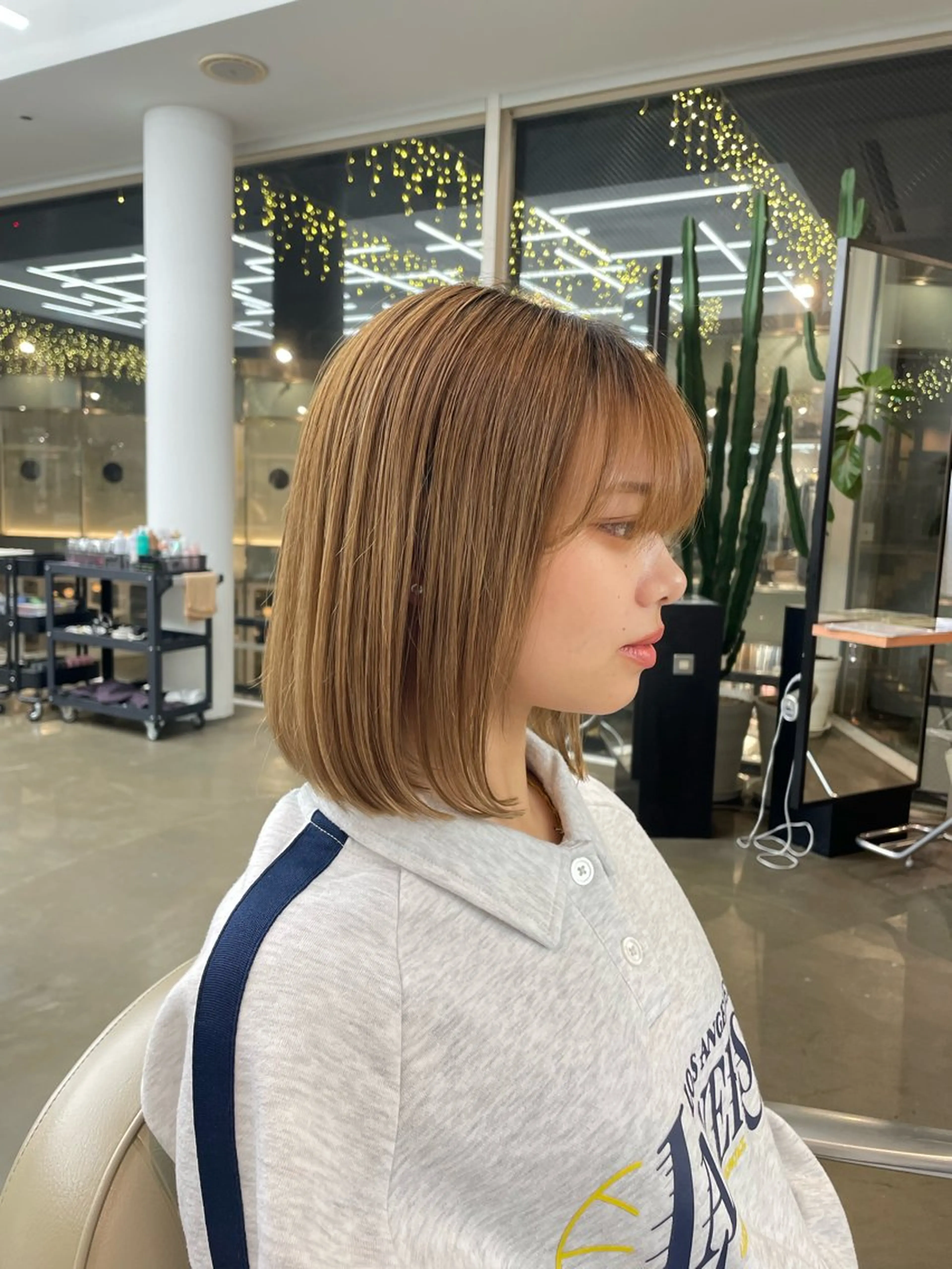 ミディアム カット トリートメント ヘアセット 🍑まき/カット /髪質改善カラー🍑のヘアスタイル
