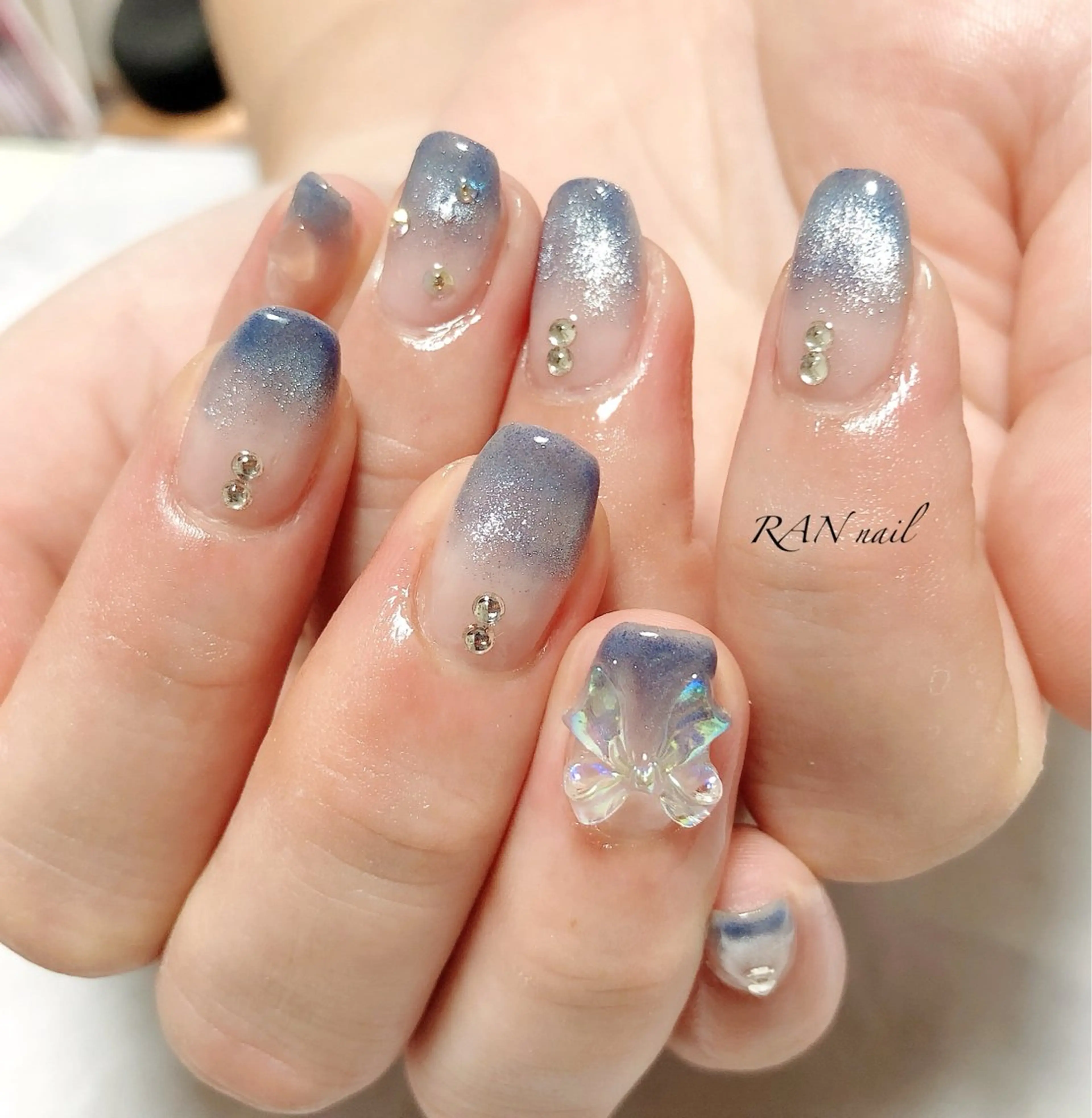 ネイル オーロラネイル フレンチネイル ジェルネイル グラデーション ハート RAN nail 〜ランネイル〜所属・RAN nailのネイルデザイン
