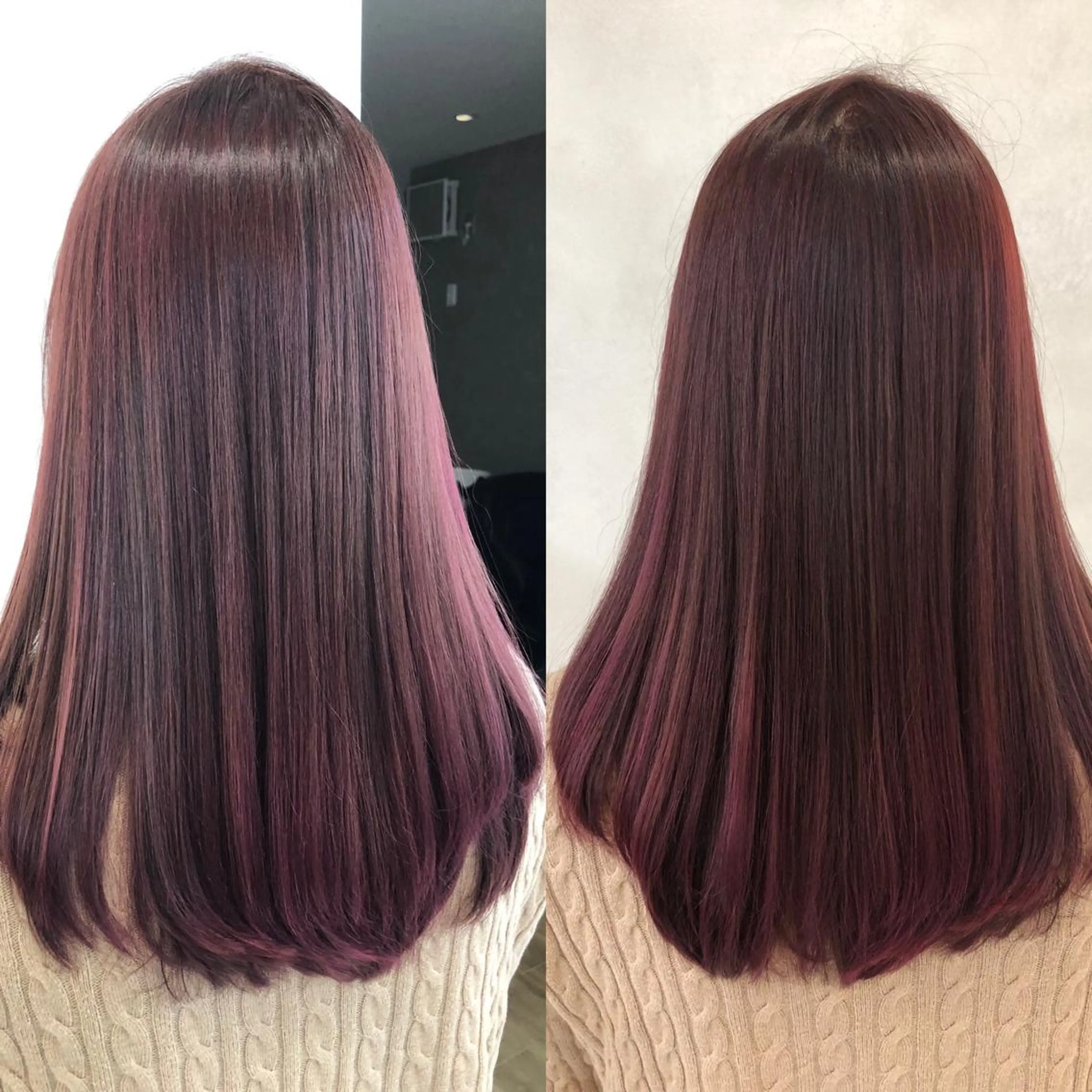 セミロング カラー ピンクカラー カット ヘアカラー トリートメント 天野 涼のヘアスタイル