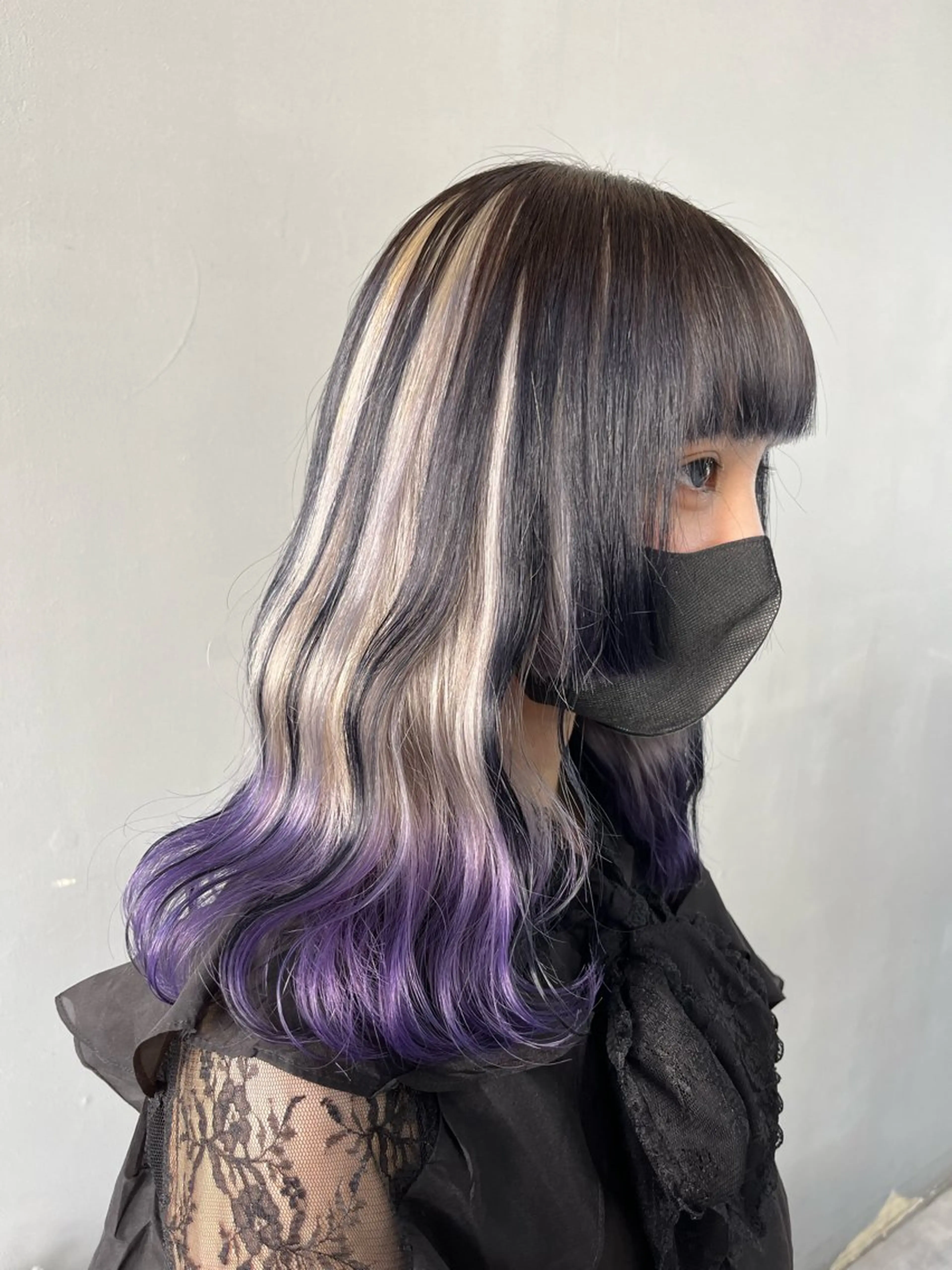 セミロング カラー ヘアカラー トリートメント ヘアセット 🎀透明感ブリーチ カラー🎀ミズキのヘアスタイル