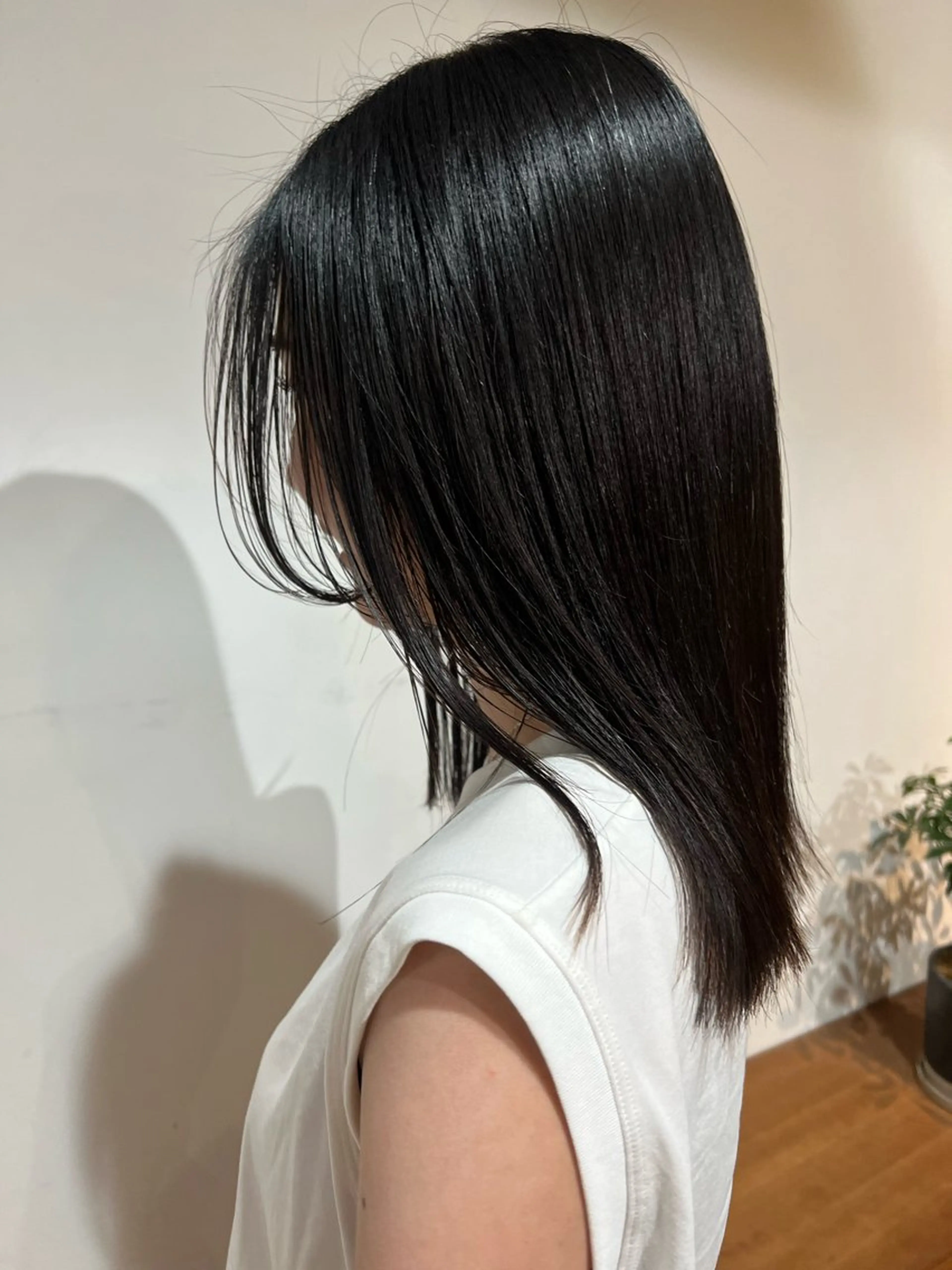 ミディアム パーマ カット 縮毛矯正 長田 唯のヘアスタイル