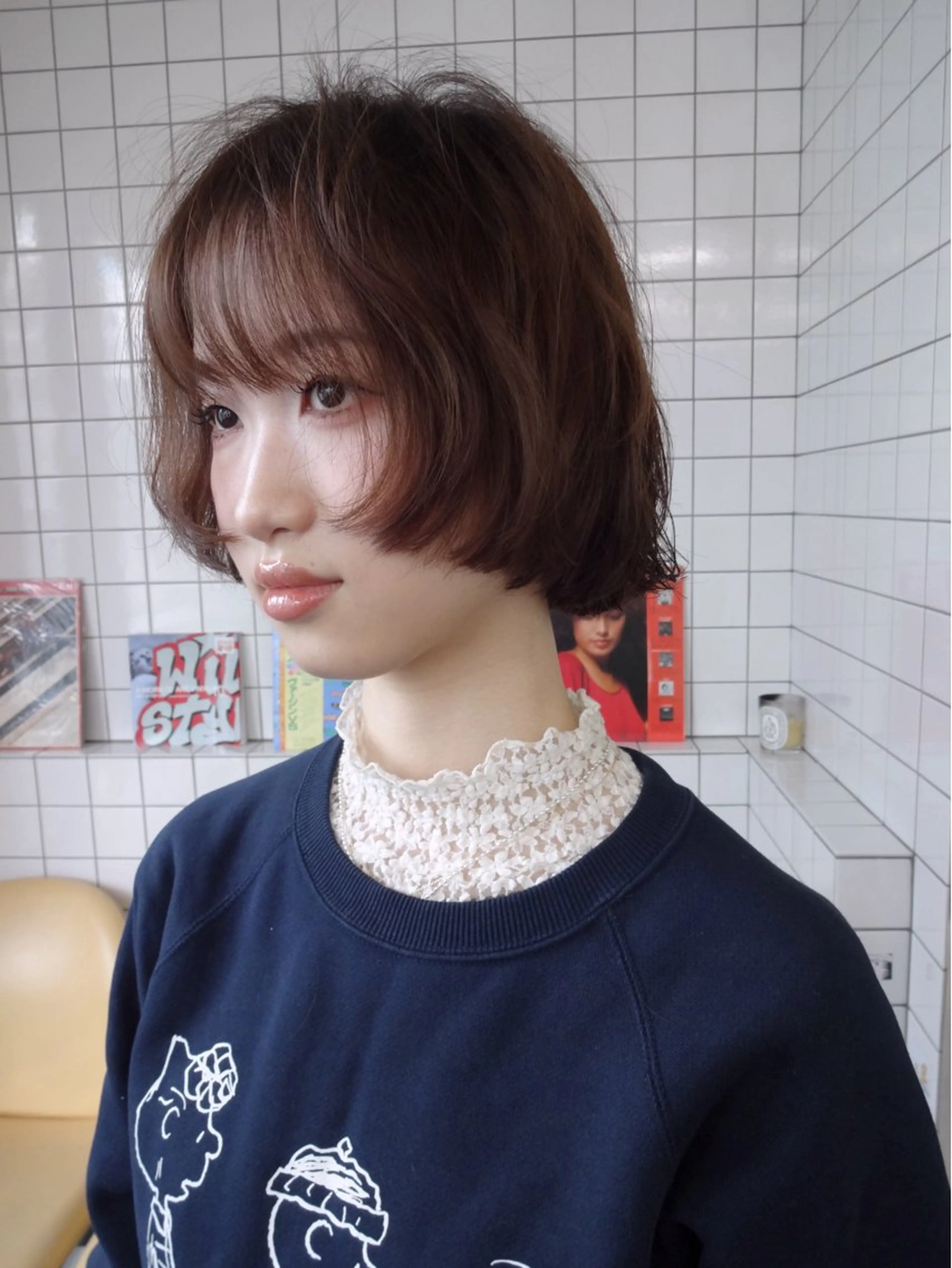 ショート パーマ カット パーマ ボブパーマ/パーマ ウルフパーマのヘアスタイル