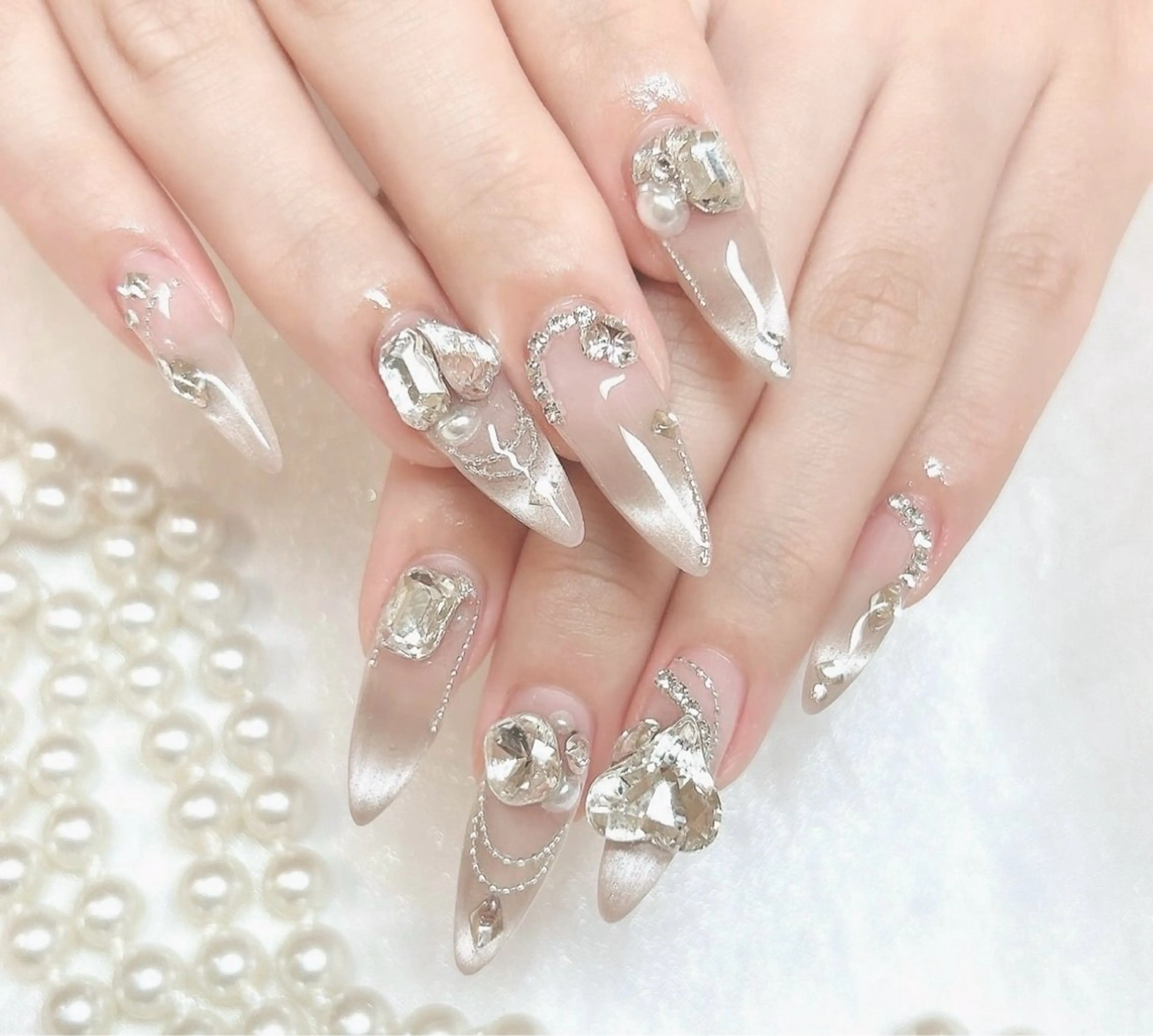 ネイル 韓国ネイル 持ち込み ニュアンスネイル ネイルチップ ハンドネイル TABI ANA.CHUOのネイルデザイン