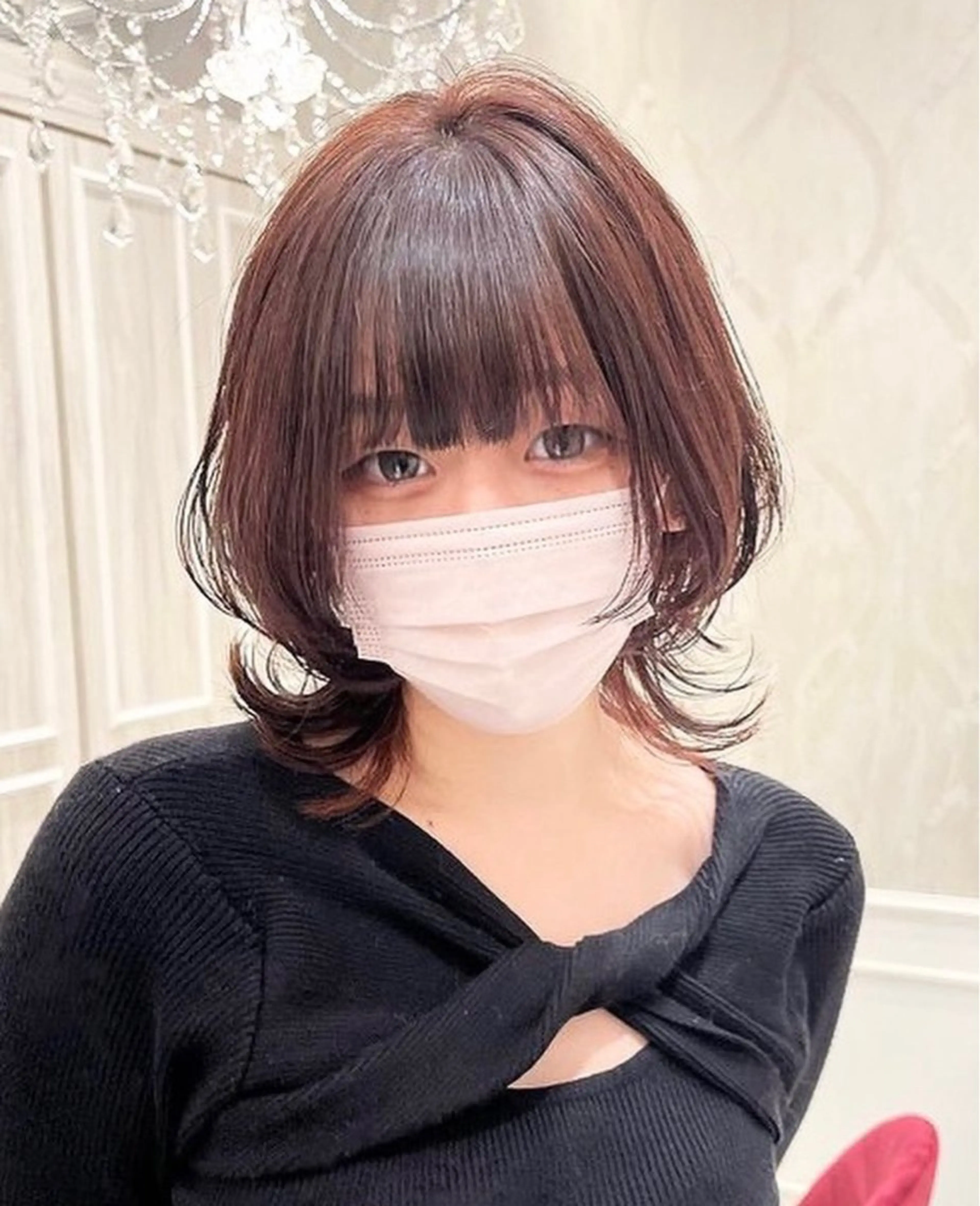 ミディアム ウルフカット 大阪ウルフカット 🐺デザインカラーのヘアスタイル