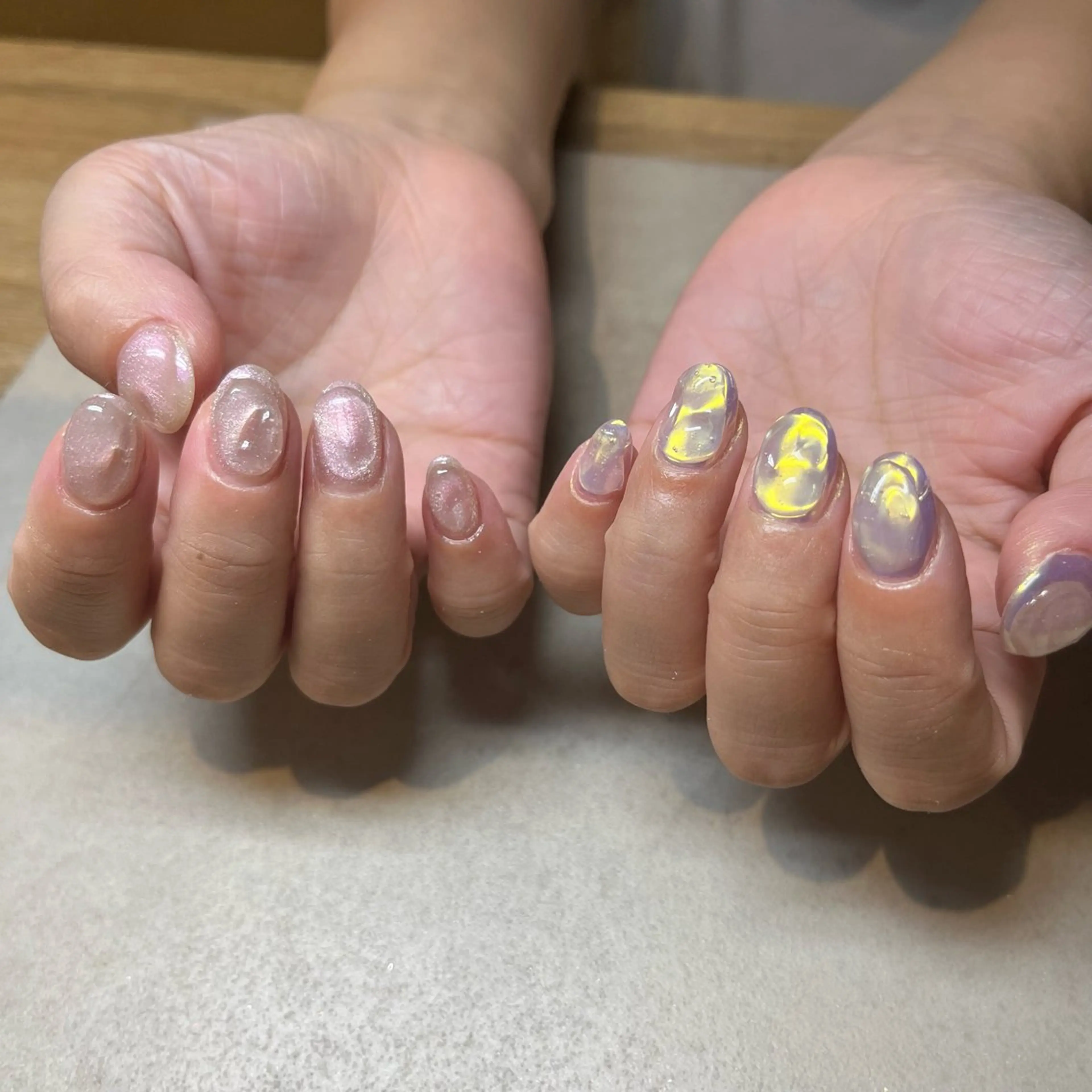 ネイル アートネイル 氷ネイル・うるうるネイル ハンドネイル Juri. nailsTOKYOのネイルデザイン