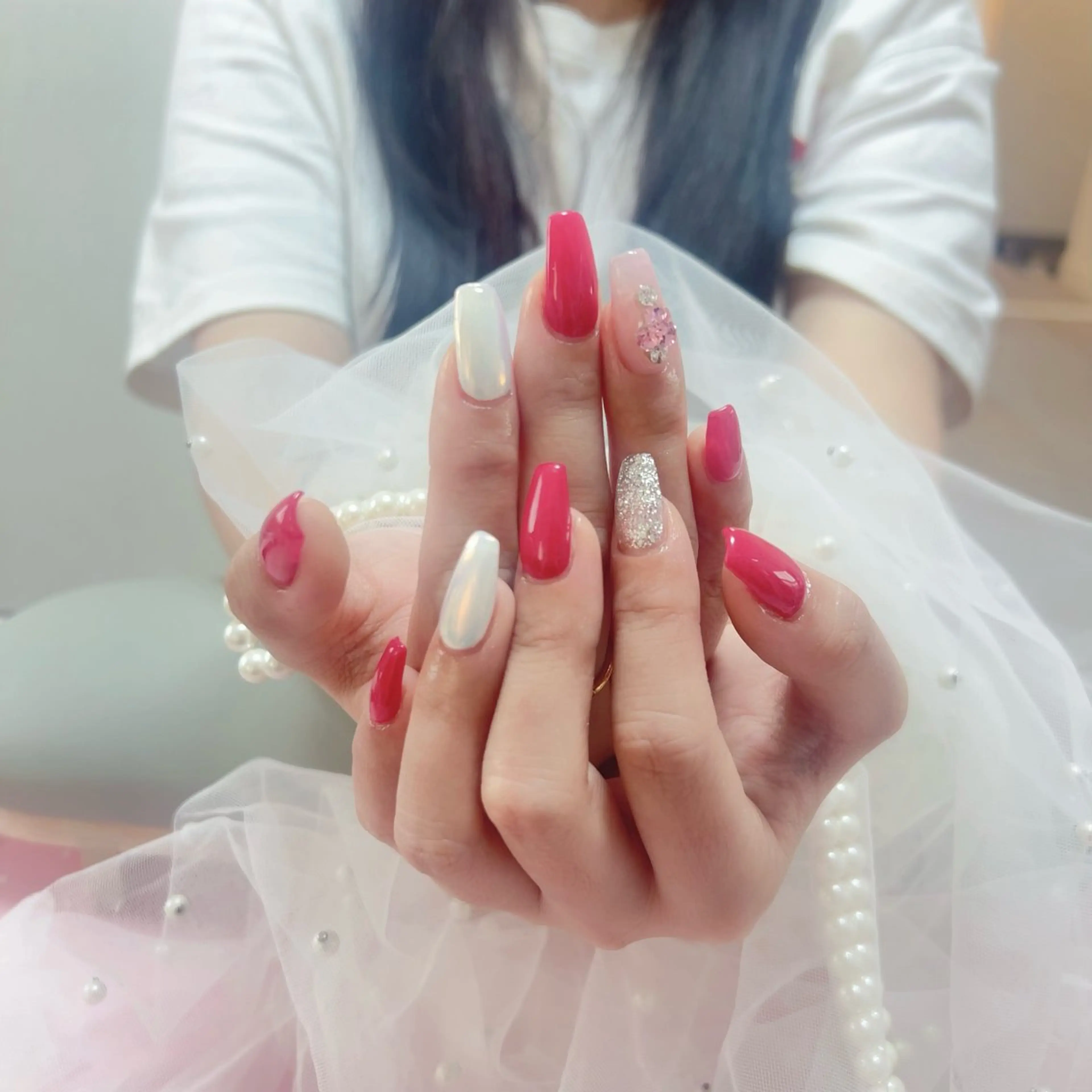 ネイル アートネイル チークネイル 長さ出し フラッシュネイル フットネイル ハンドネイル フットネイル ハンドケア YK Rinのネイルデザイン