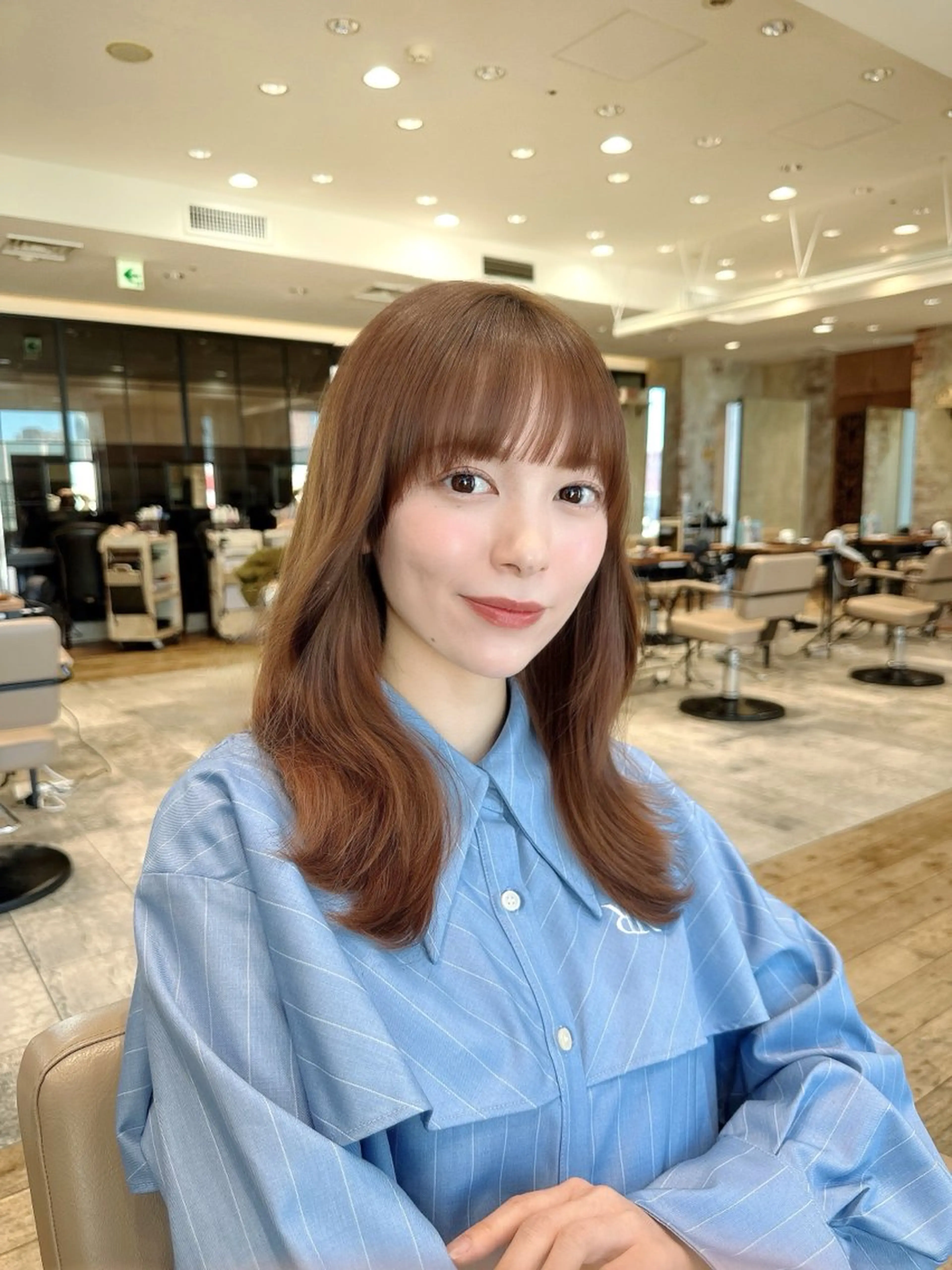 セミロング カラー 透明感カラー 小顔カット トリートメント カット ヘアカラー トリートメント ヘッドスパ 石戸谷　海斗/韓国 レイヤー/艶カラーのヘアスタイル