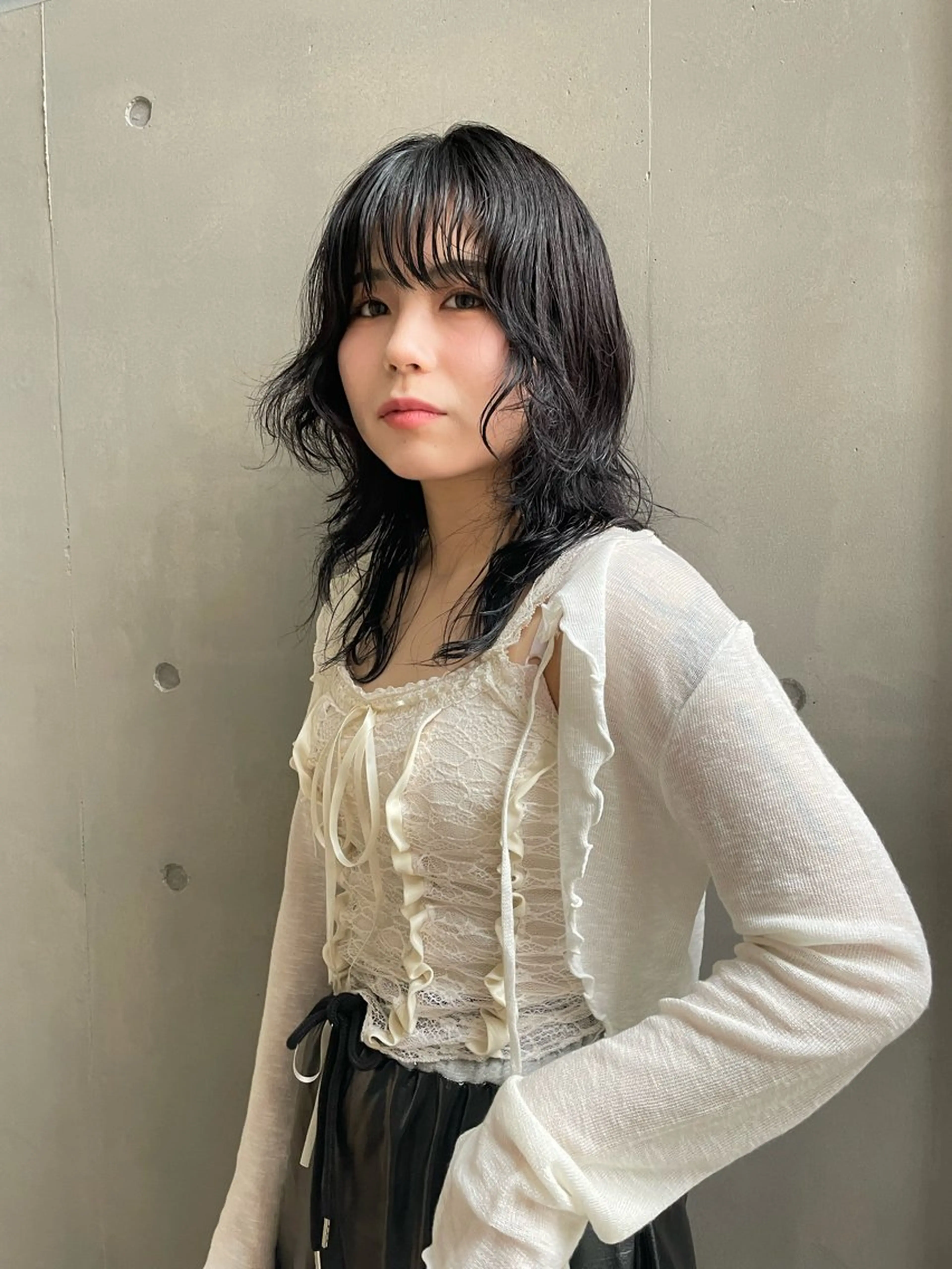 セミロング カラー ヘアカラー 透明感カラー🪡🤍 nanao🤍🪡のヘアスタイル