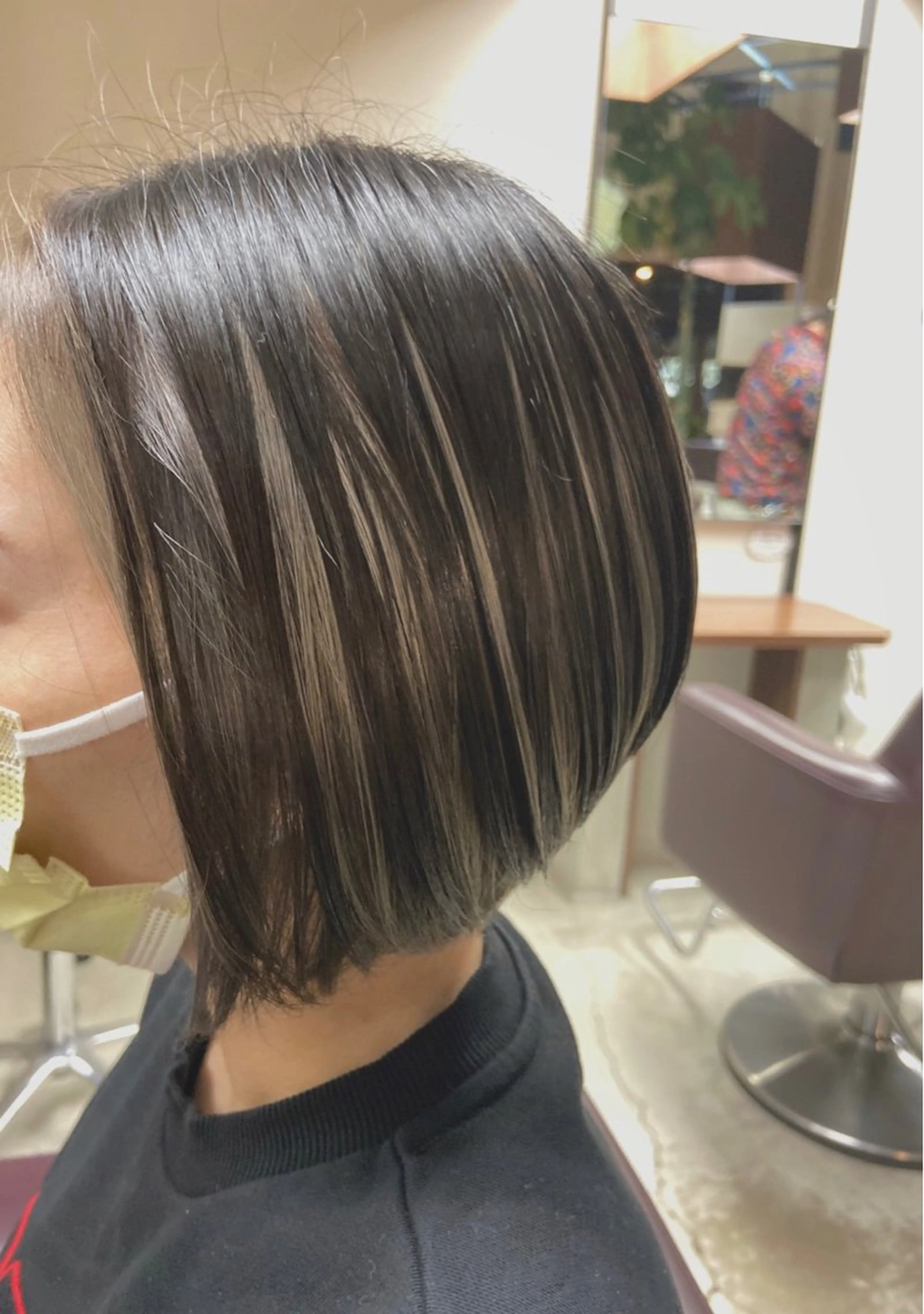 ミディアム カラー ブリーチ ヘアカラー 千上 結希奈のヘアスタイル