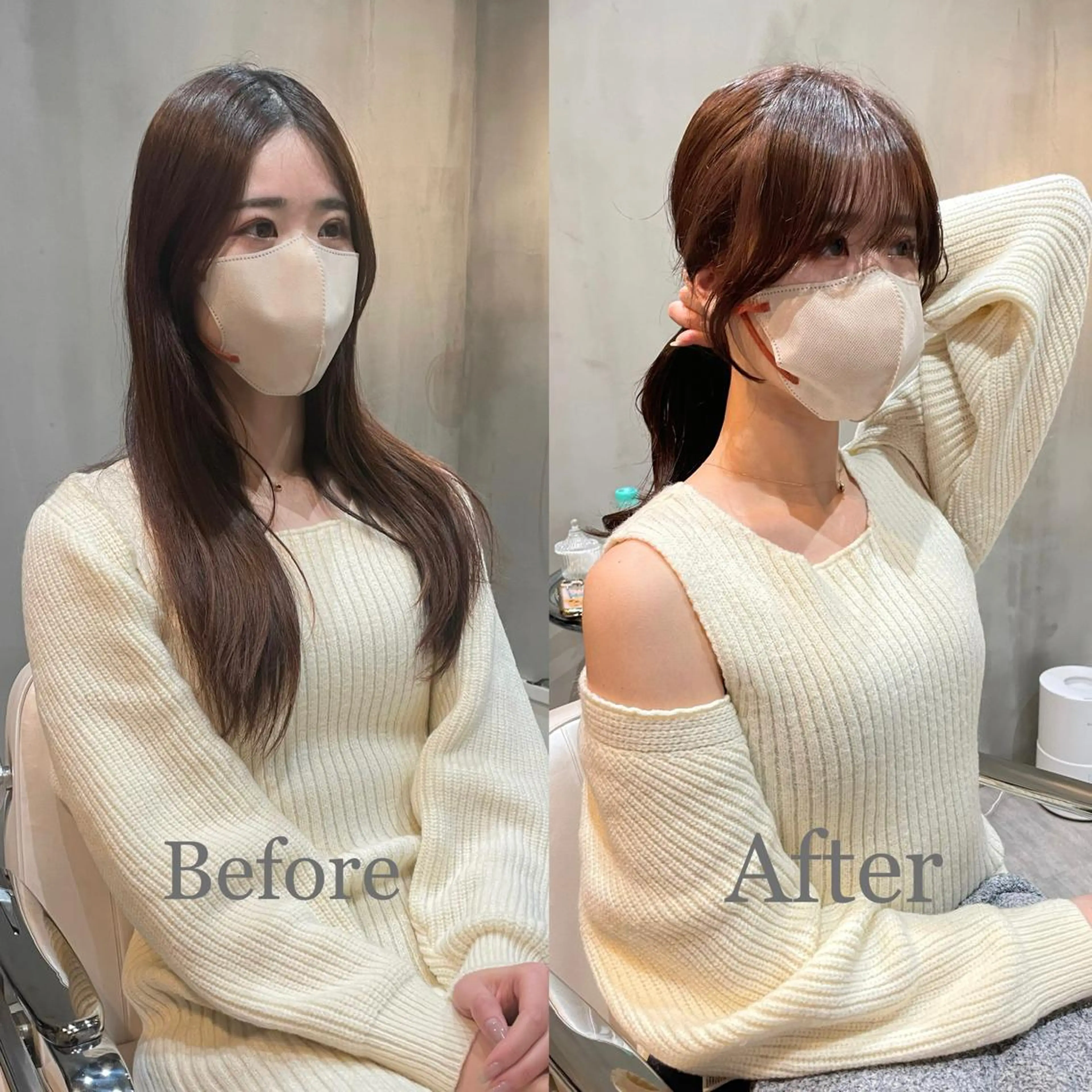 ロング 顔周りカット 韓国風ヘア LOMA🇰🇷 銀座のヘアスタイル