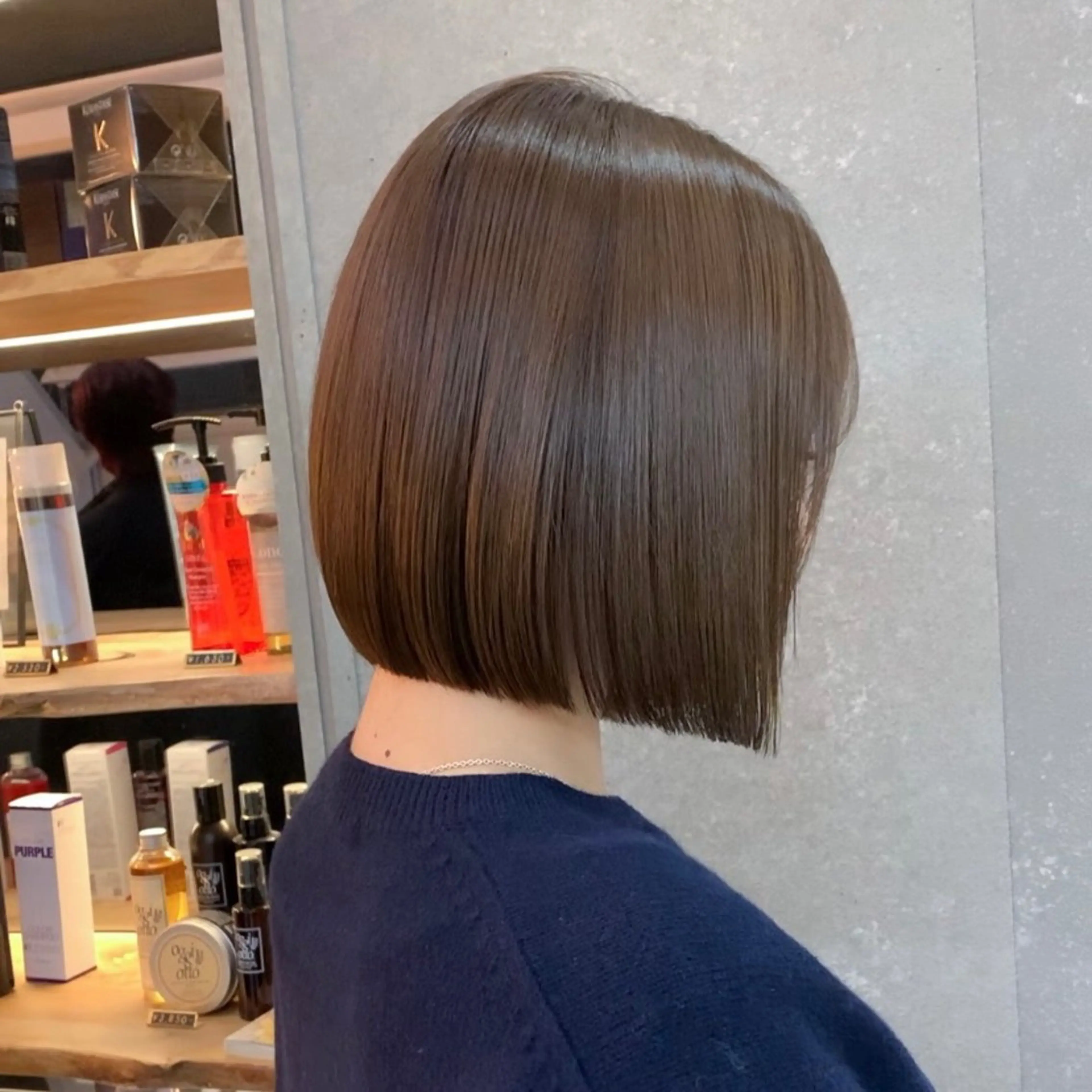 ブリーチなしダブルカラー(トーンアップ+オンカラー)+シャンプーブローの写真