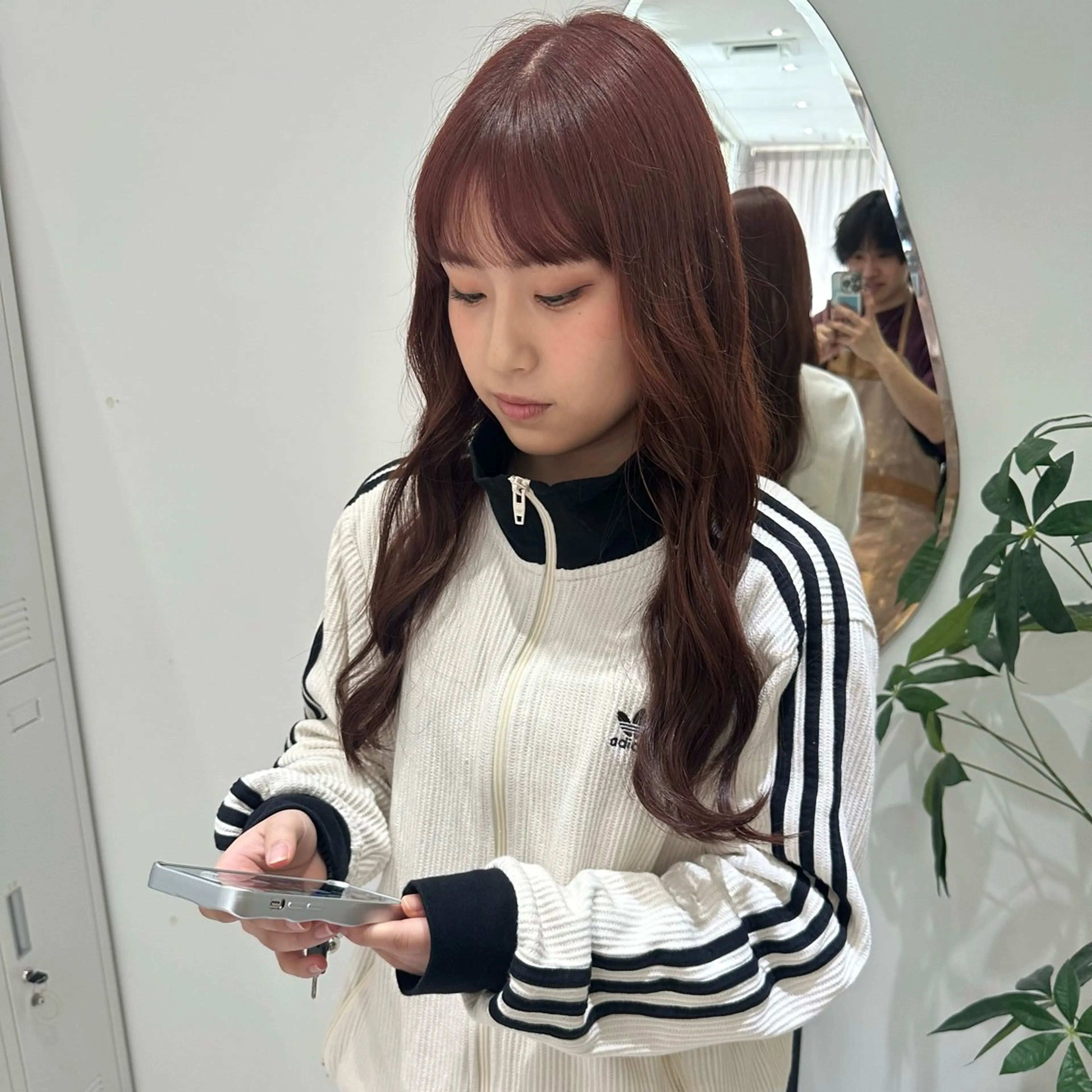 ロング カラー ブリーチ ブラウンカラー ダブルカラー ブリーチなしカラー レッドカラー ヘアカラー 赤み消し/オリーブ カーキ/福田れんのヘアスタイル