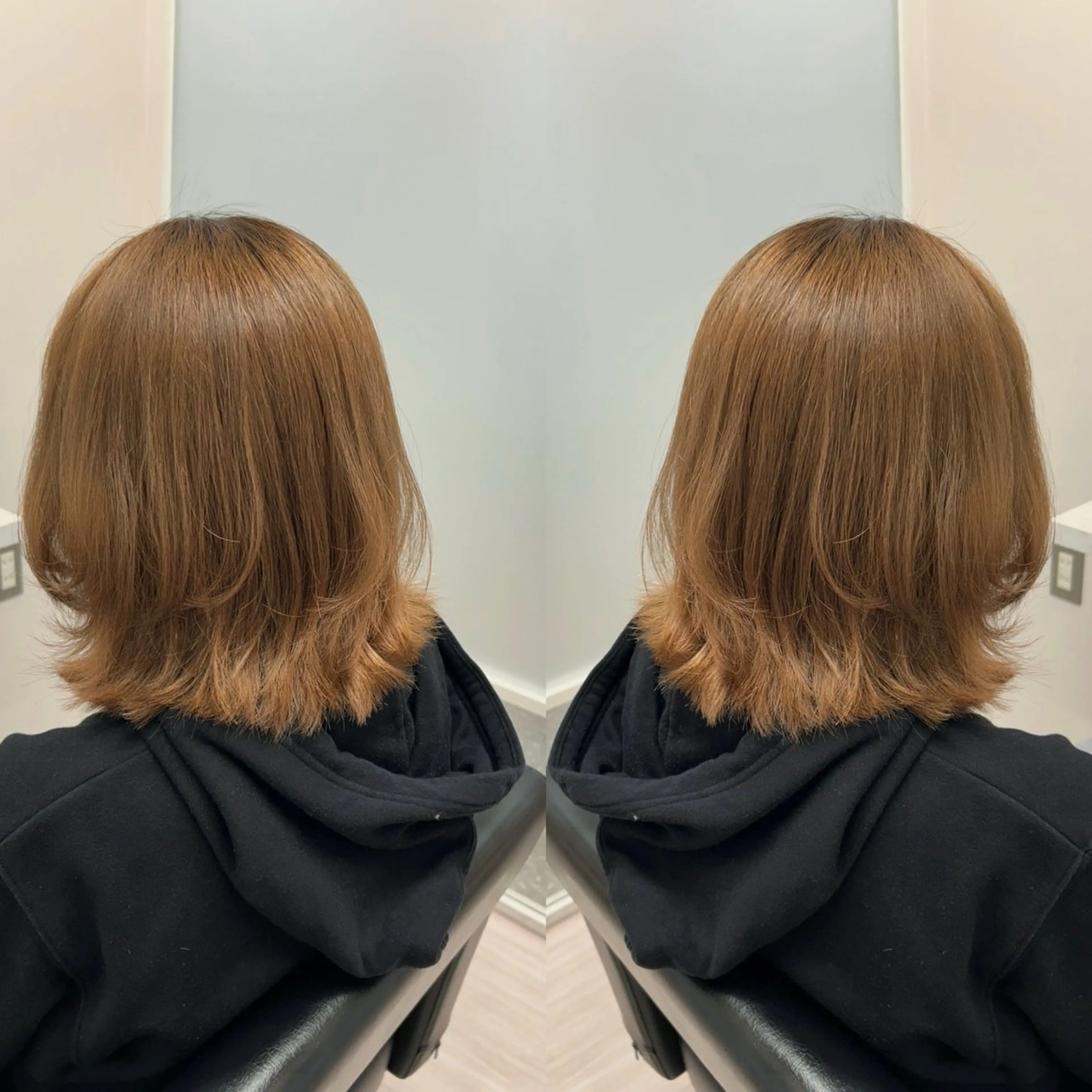 ミディアム カラー ボブ ウルフカット 韓国🇰🇷 ✂︎hair 内田愛のヘアスタイル