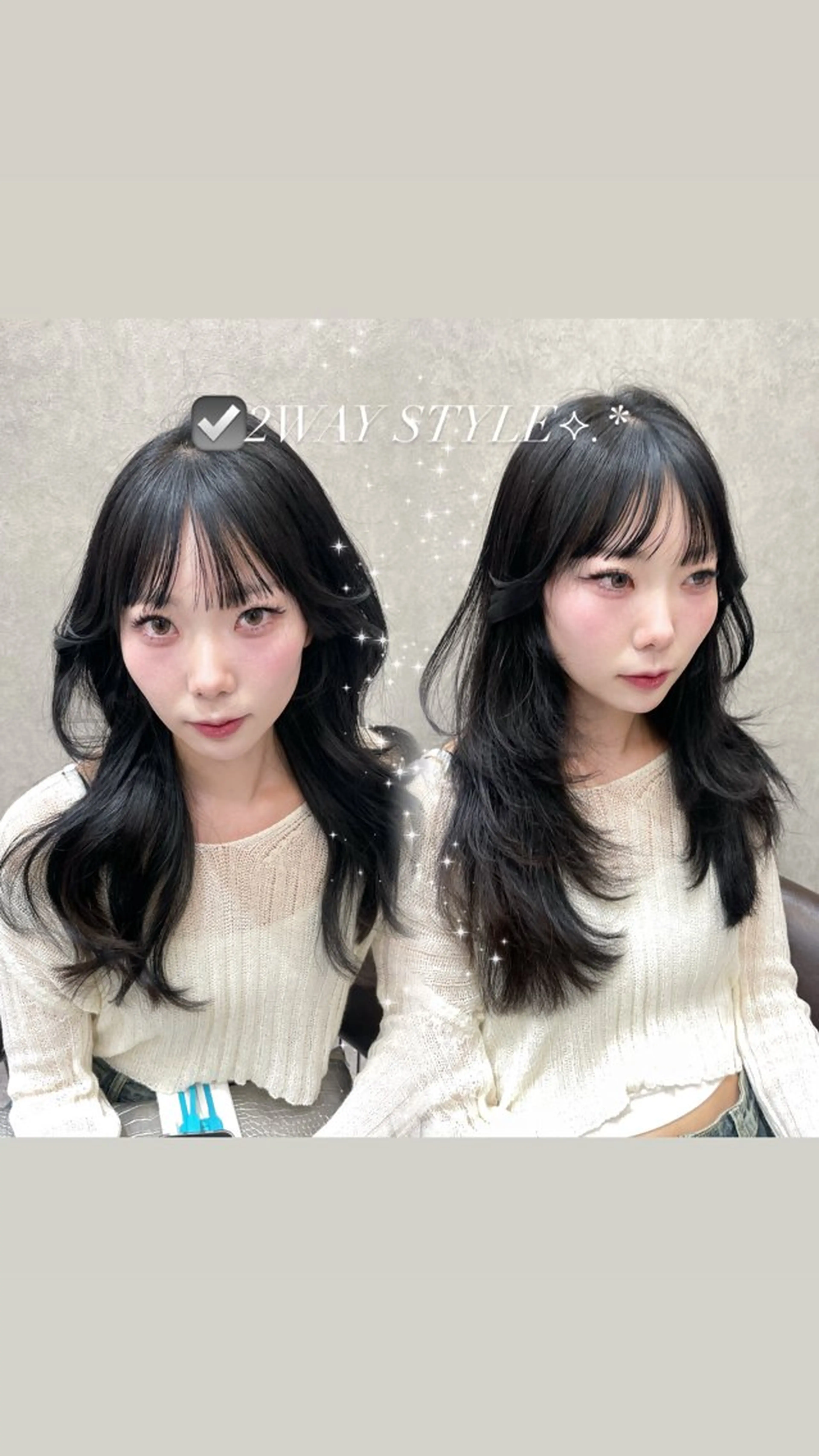 セミロング カット ヘアカラー MOE 福岡韓国ヘア✧︎のヘアスタイル