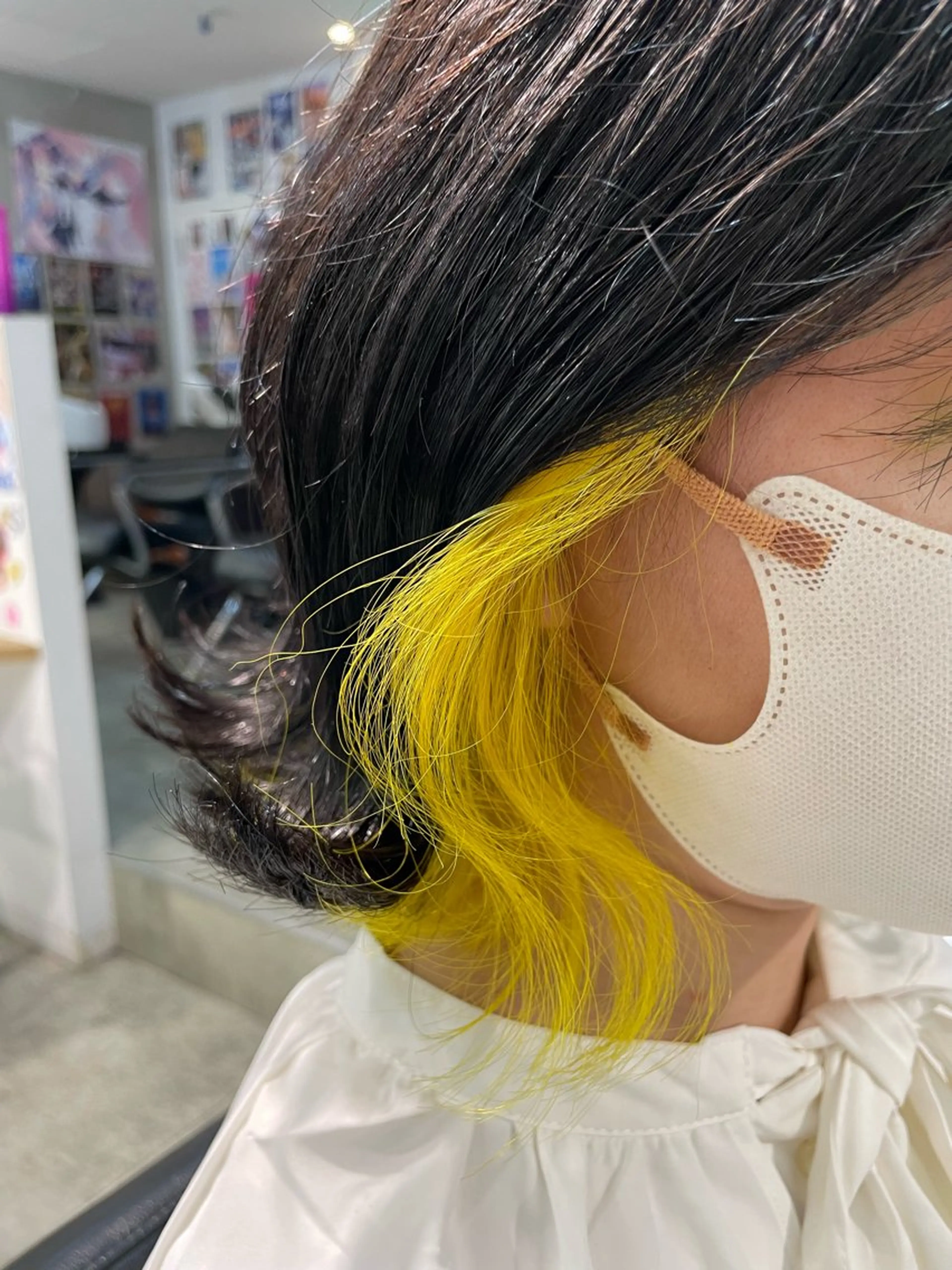 ロング カラー インナーカラー イエローカラー ボブ ヘアカラー いしうら みきのヘアスタイル