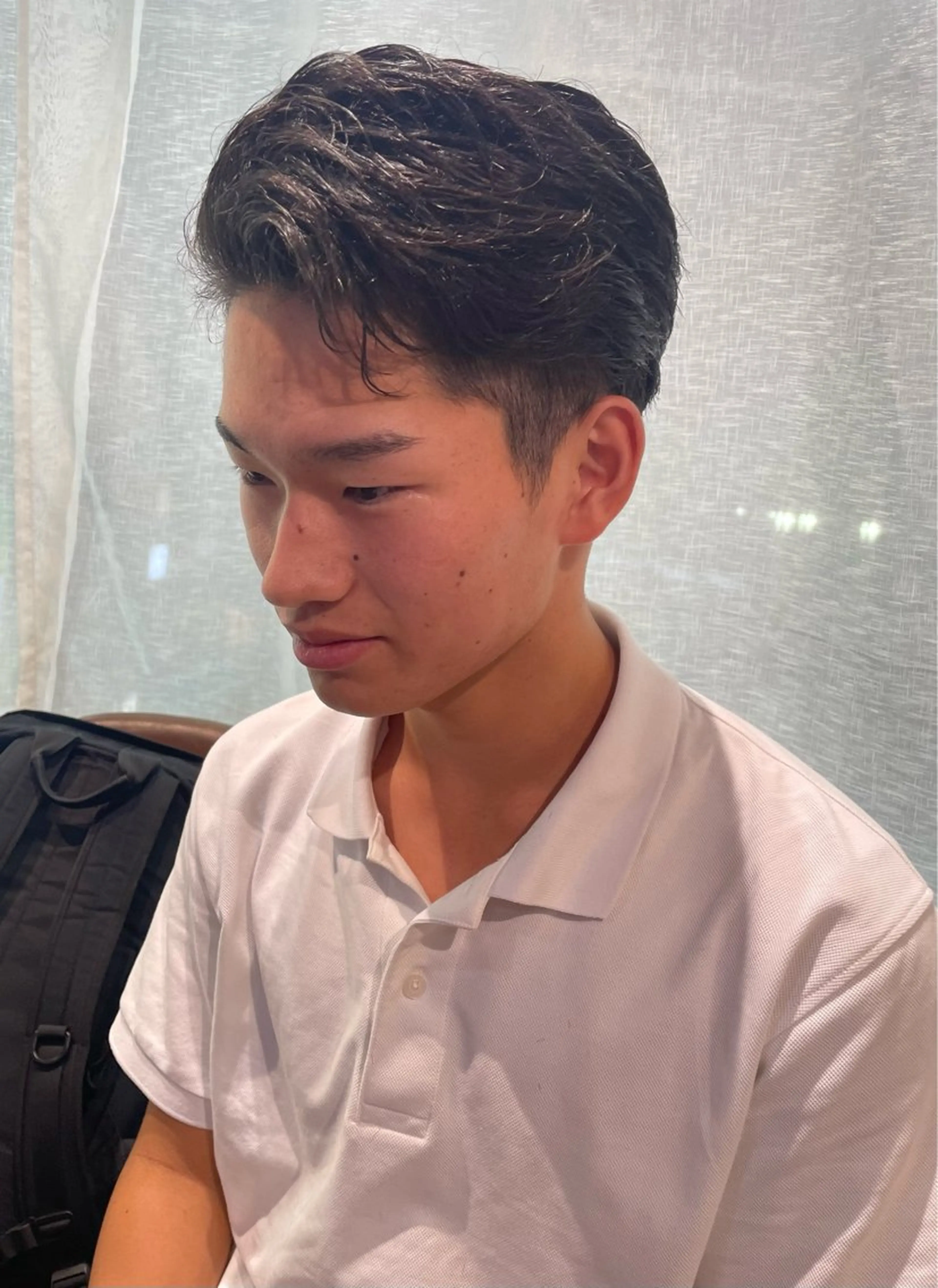 ショート メンズ メンズハイトーン メンズパーマ 学生（メンズ向け） 学生 メンズ/ブリーチなし サクラ🌸のヘアスタイル