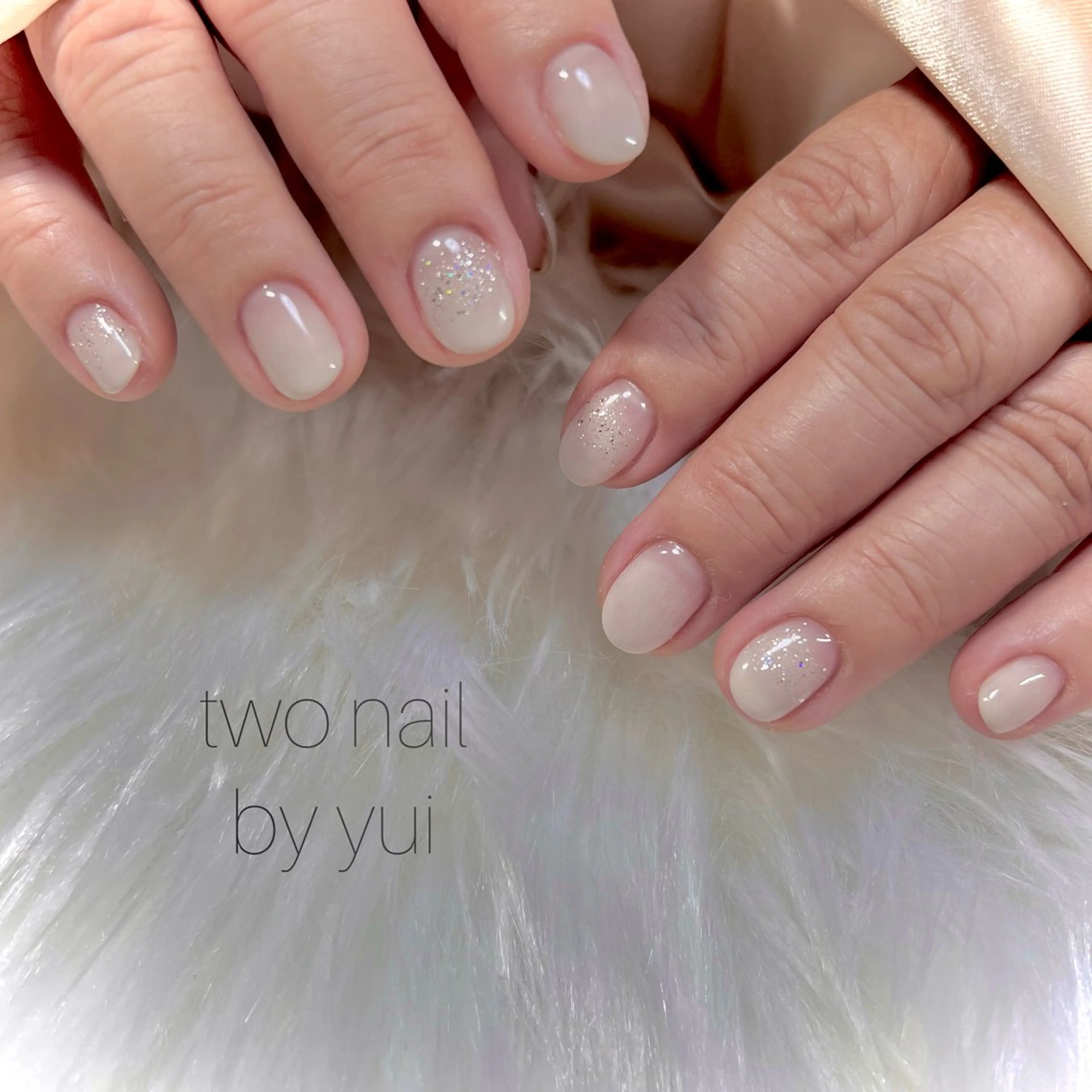 ネイル ネイルチップ ホワイト ハンドネイル two nailのネイルデザイン