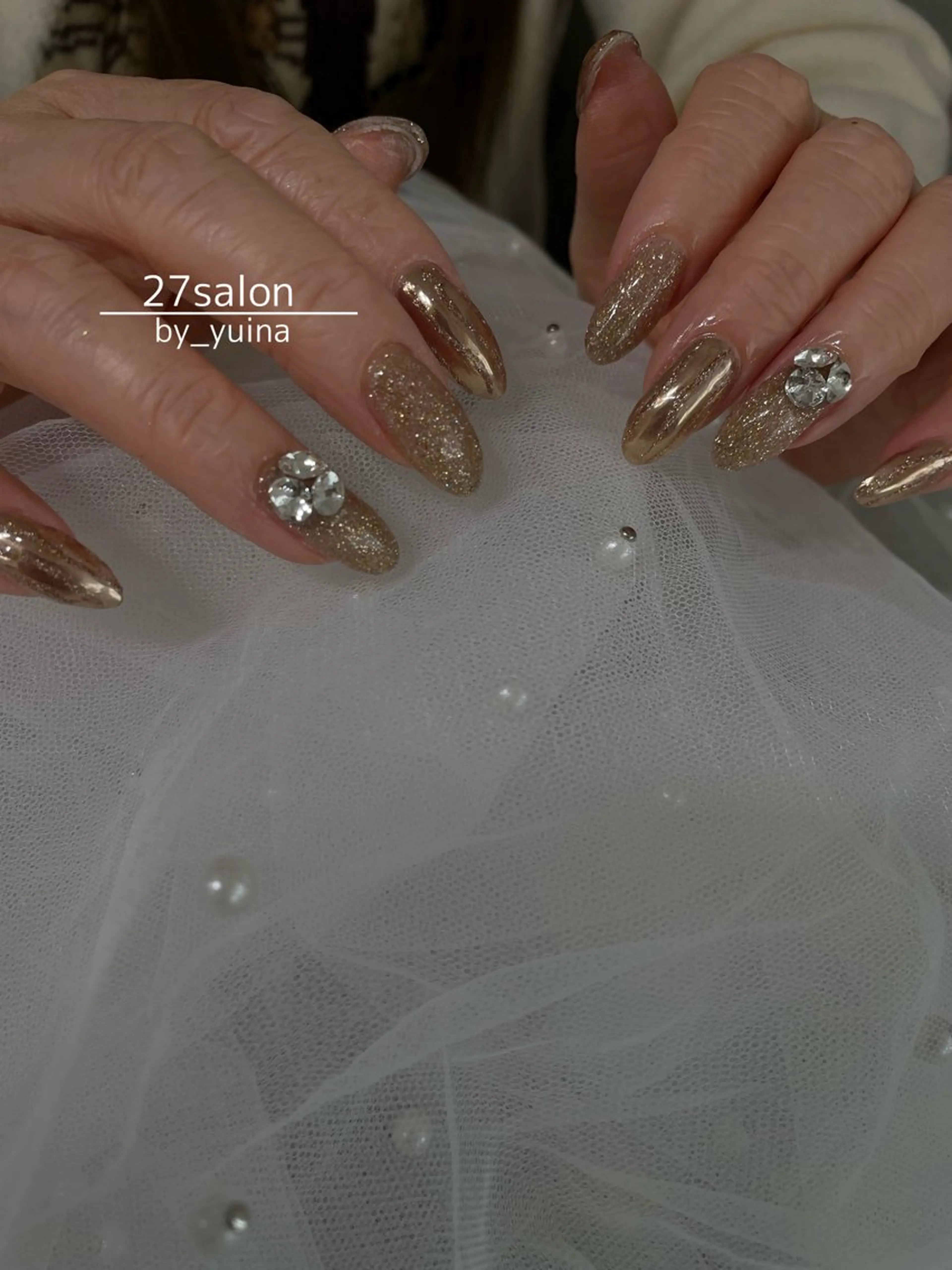 ネイル フラッシュネイル ミラーネイル ハンドネイル 27salon yuinaのネイルデザイン