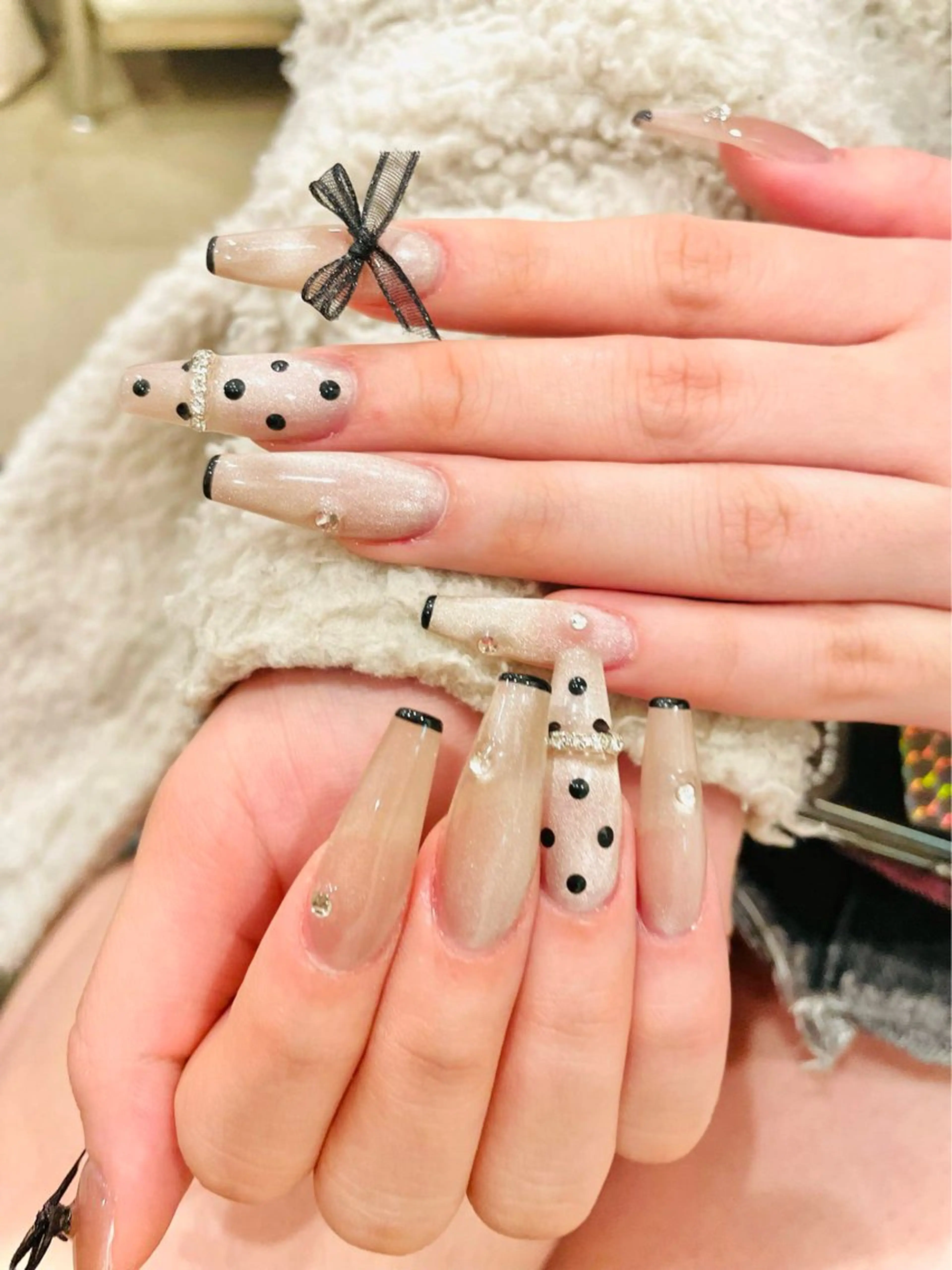 ネイル カジュアル ハート ミラーネイル ニュアンスネイル オフィスネイル ハンドネイル H&B 楊のネイルデザイン