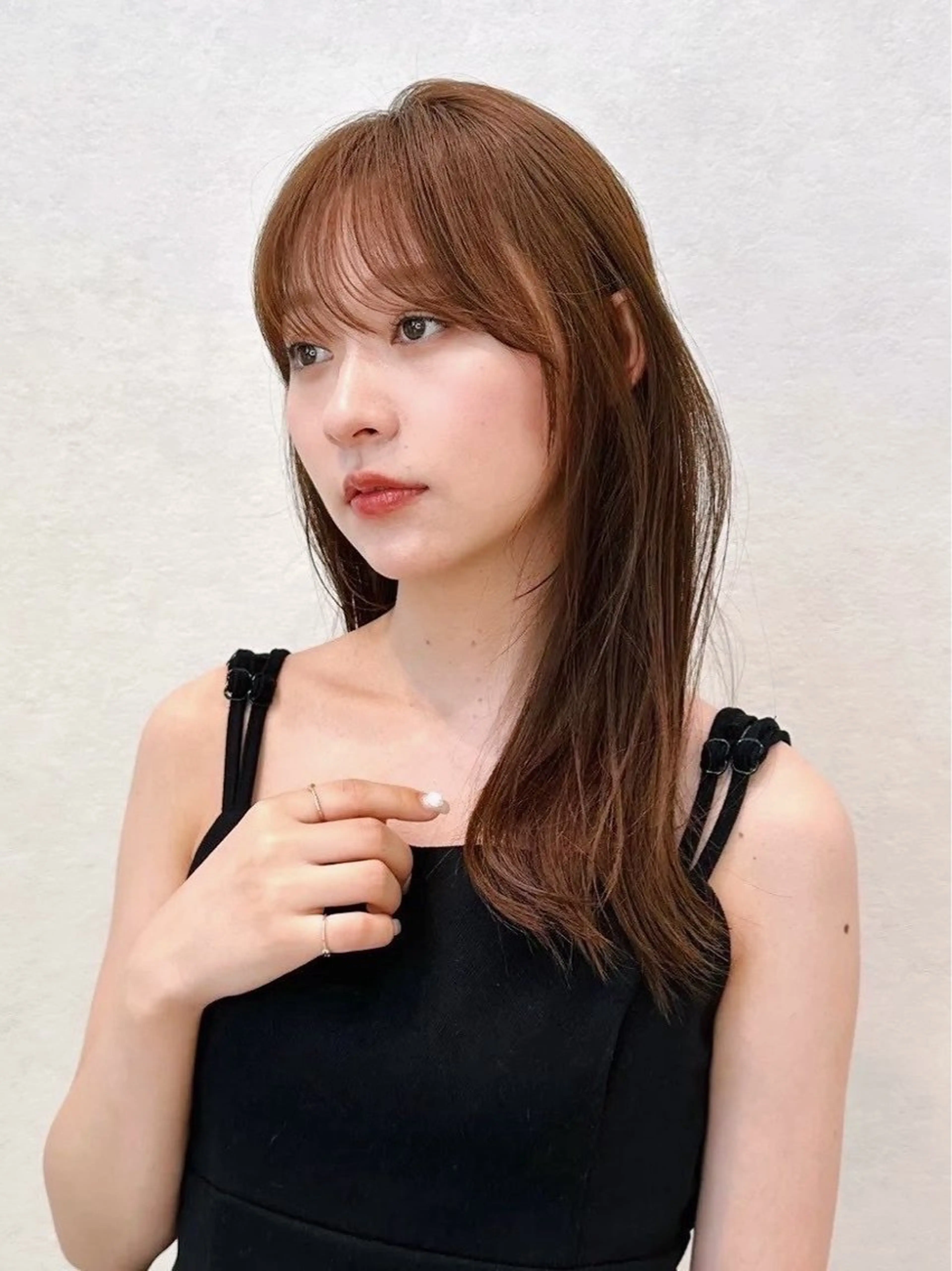 セミロング カラー パーマ 🫧小顔×似合わせ× 透明感カラー🫧のヘアスタイル